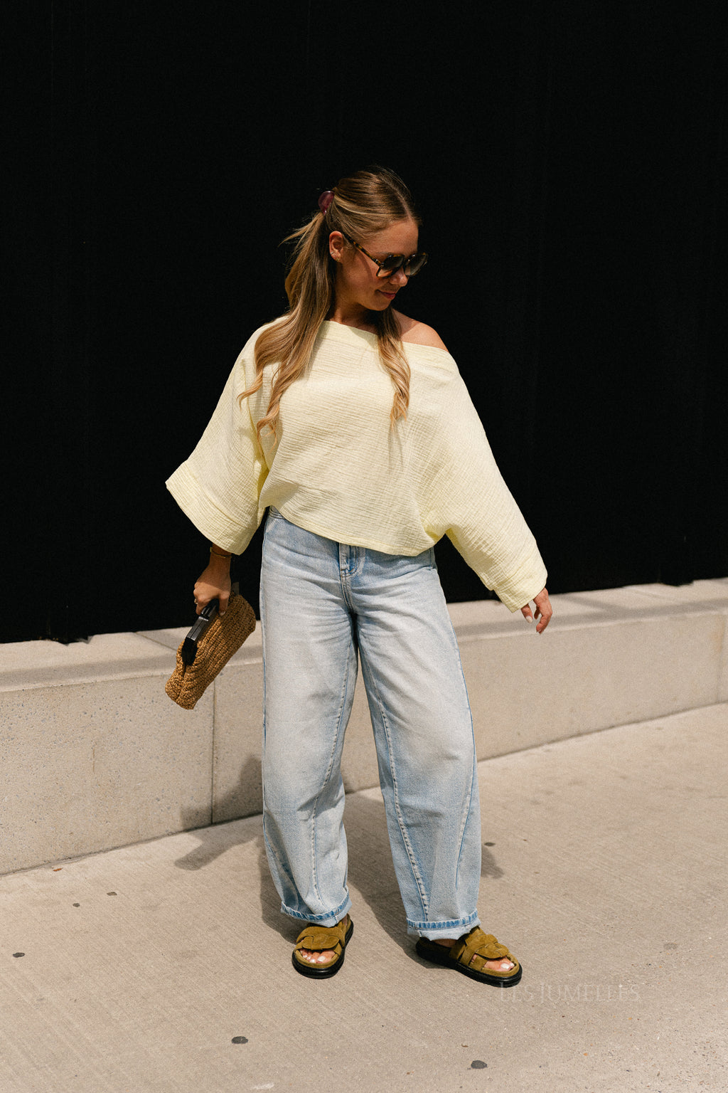Maelys off shoulder blouse yellow
