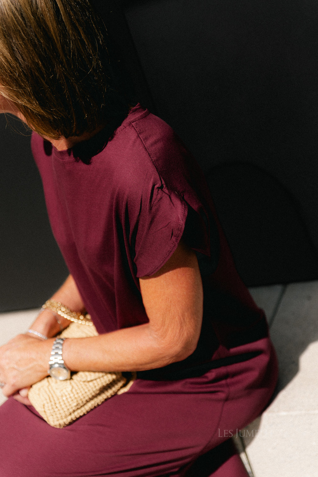 Thea T-shirt dress burgundy