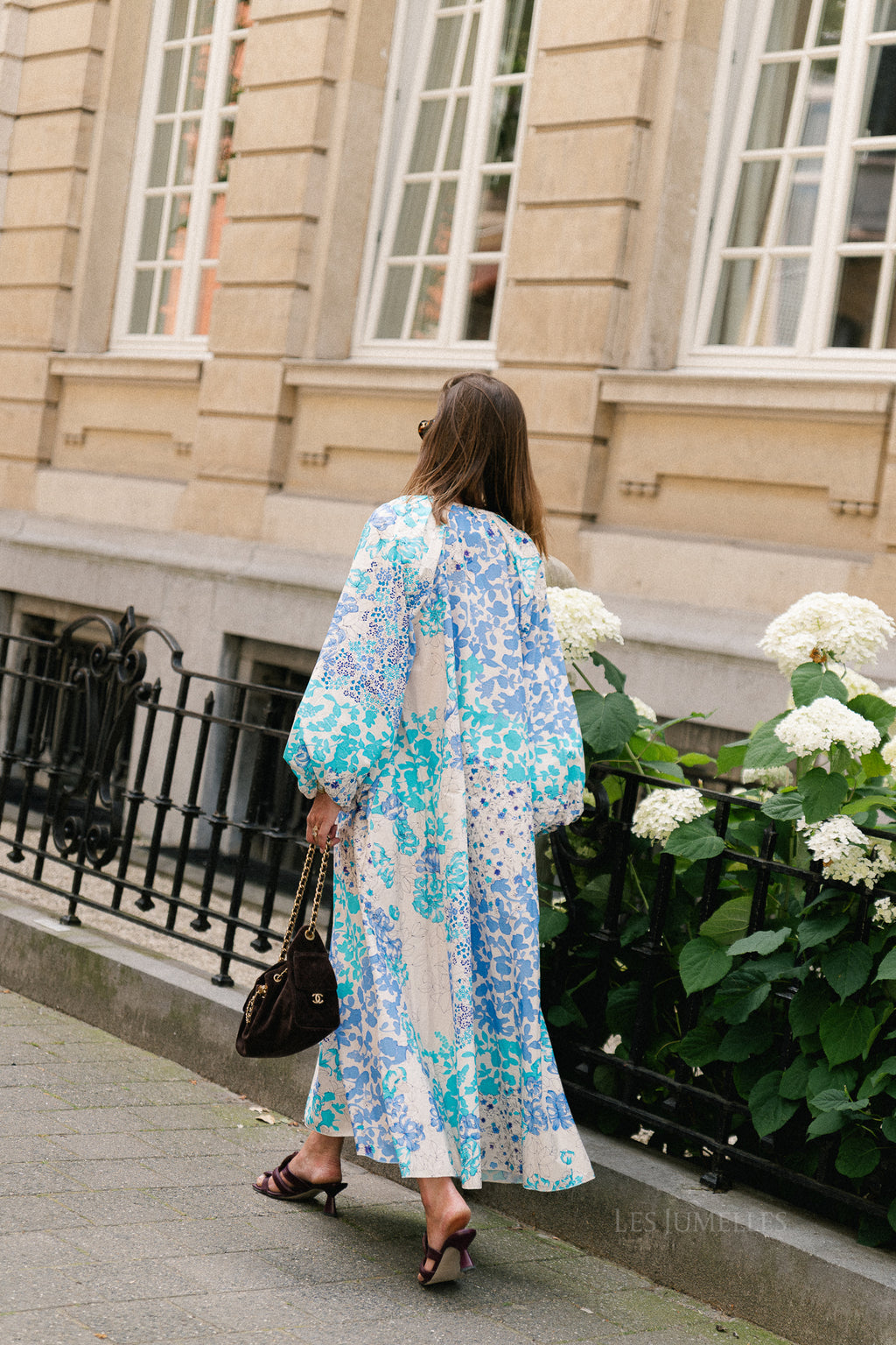 Brigitte floral maxi dress soft blue/turquoise
