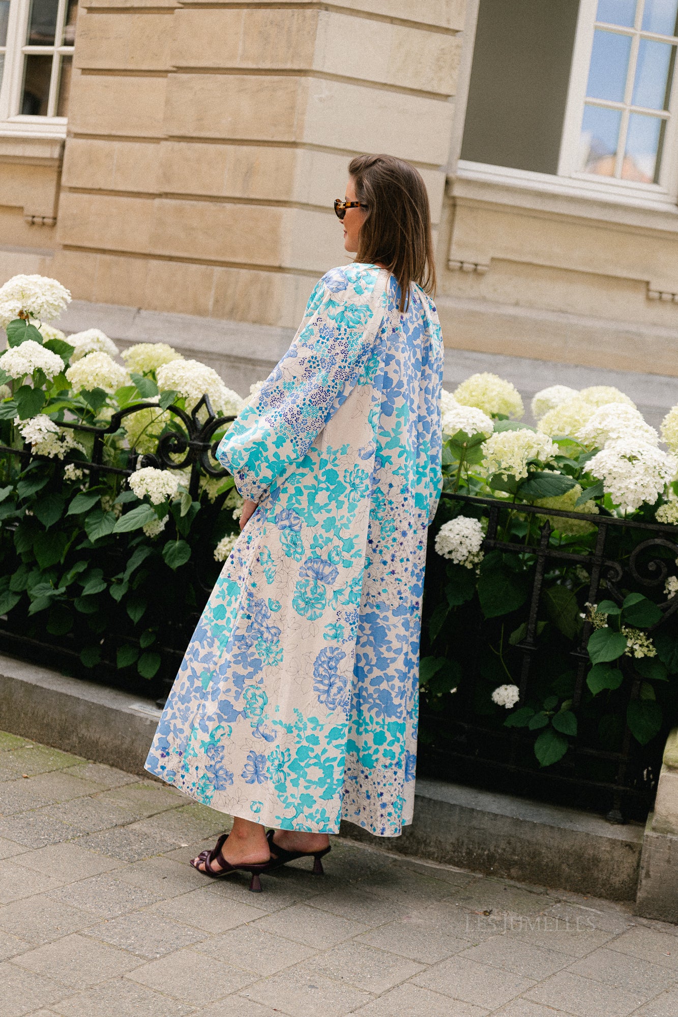 Brigitte floral maxi dress soft blue/turquoise