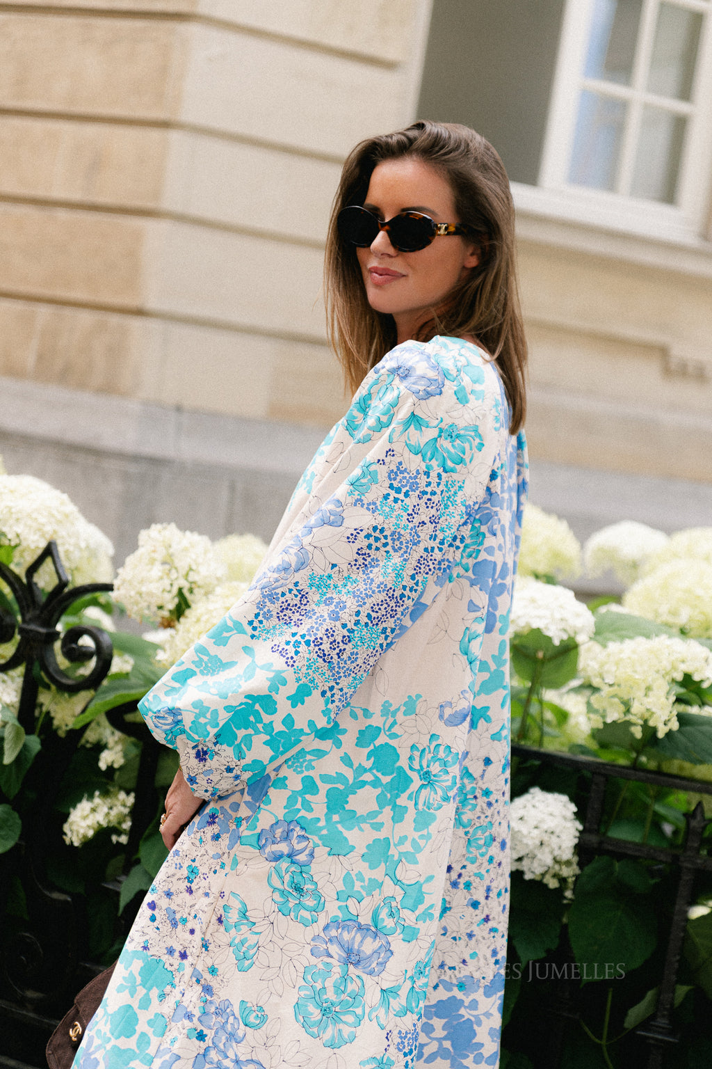 Brigitte floral maxi dress soft blue/turquoise