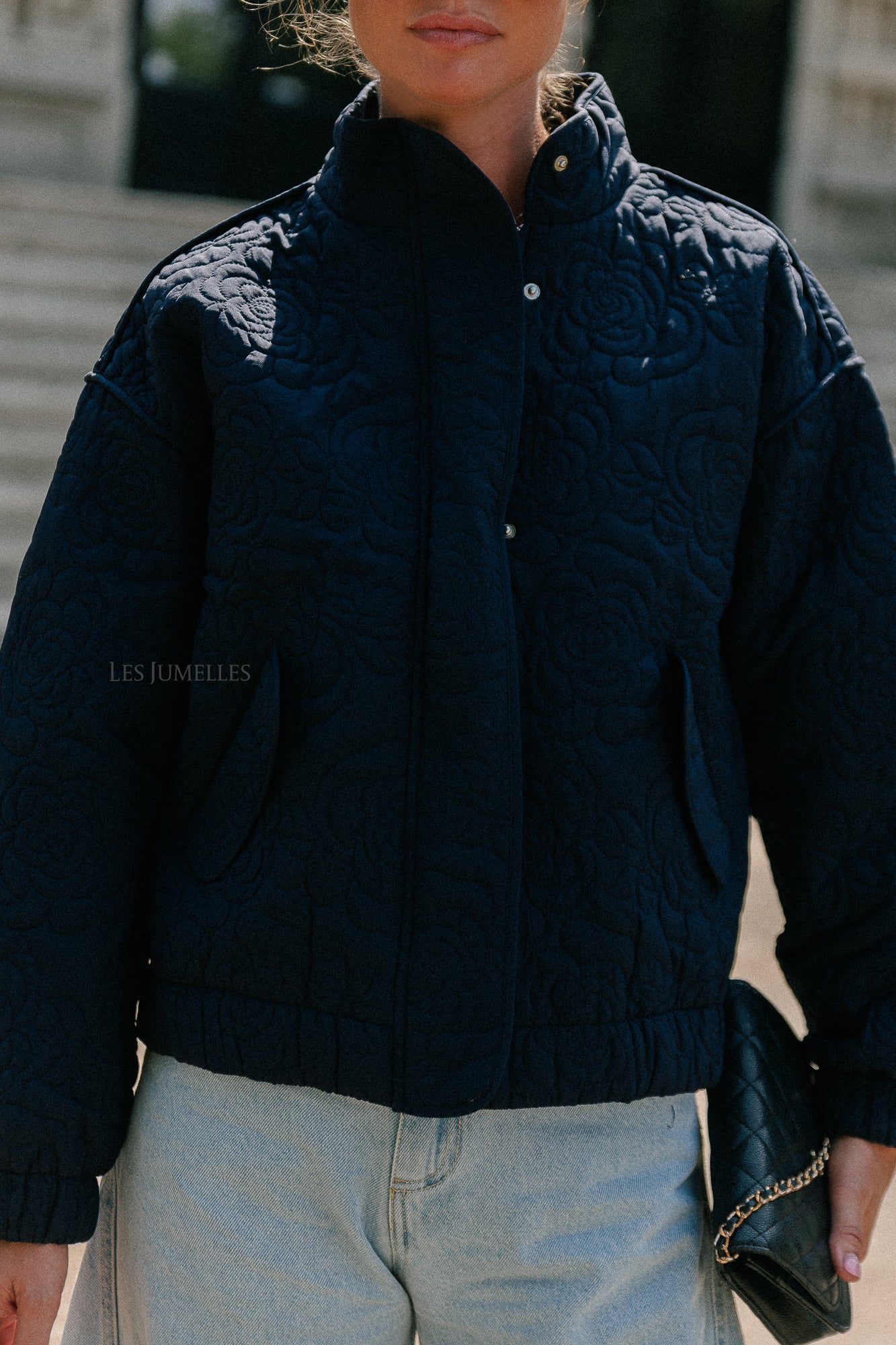 YASFipura LS quilted jacket navy blazer