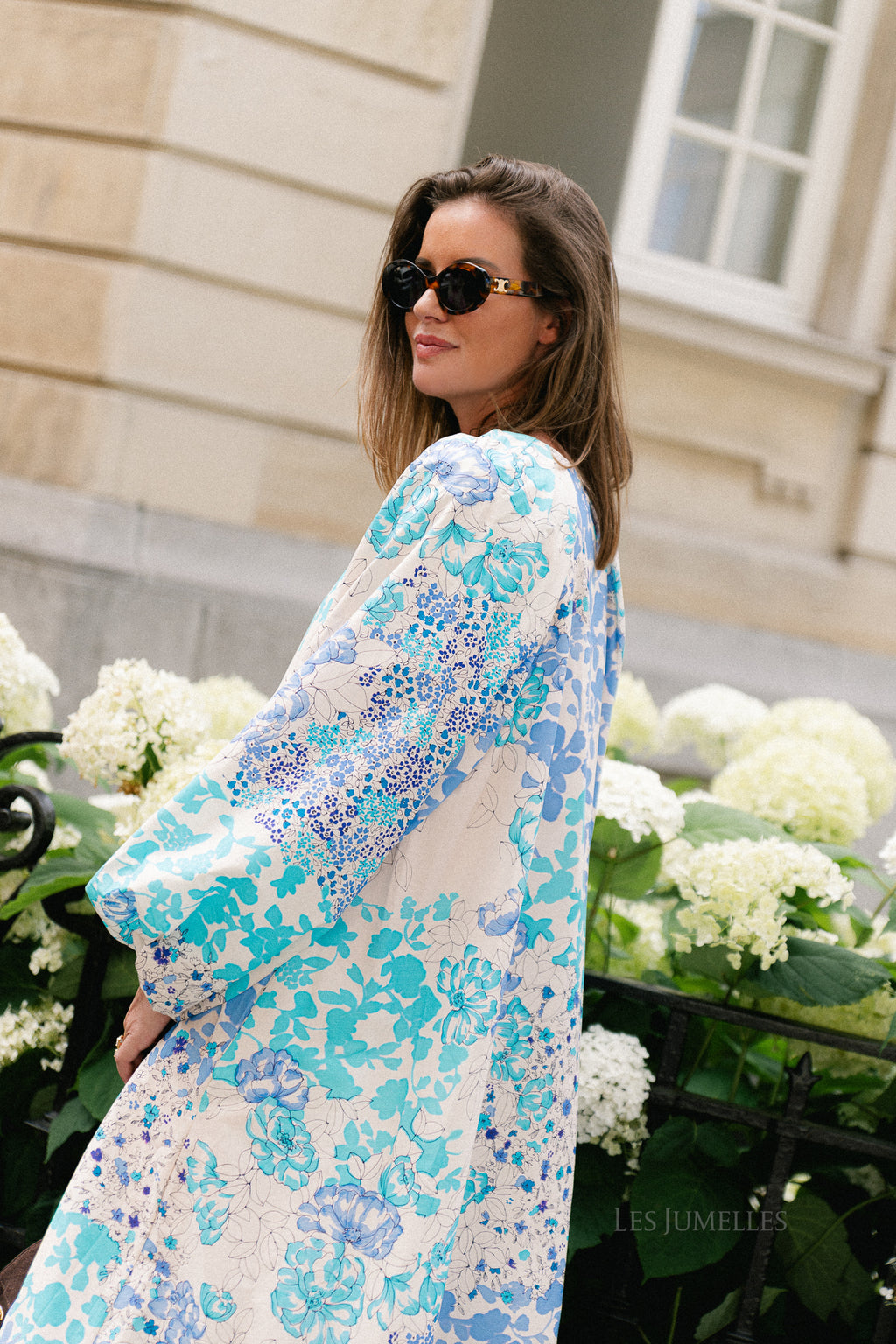 Brigitte floral maxi dress soft blue/turquoise