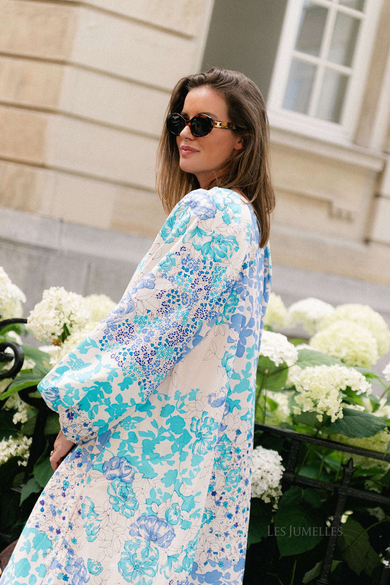 Brigitte floral maxi dress soft blue/turquoise
