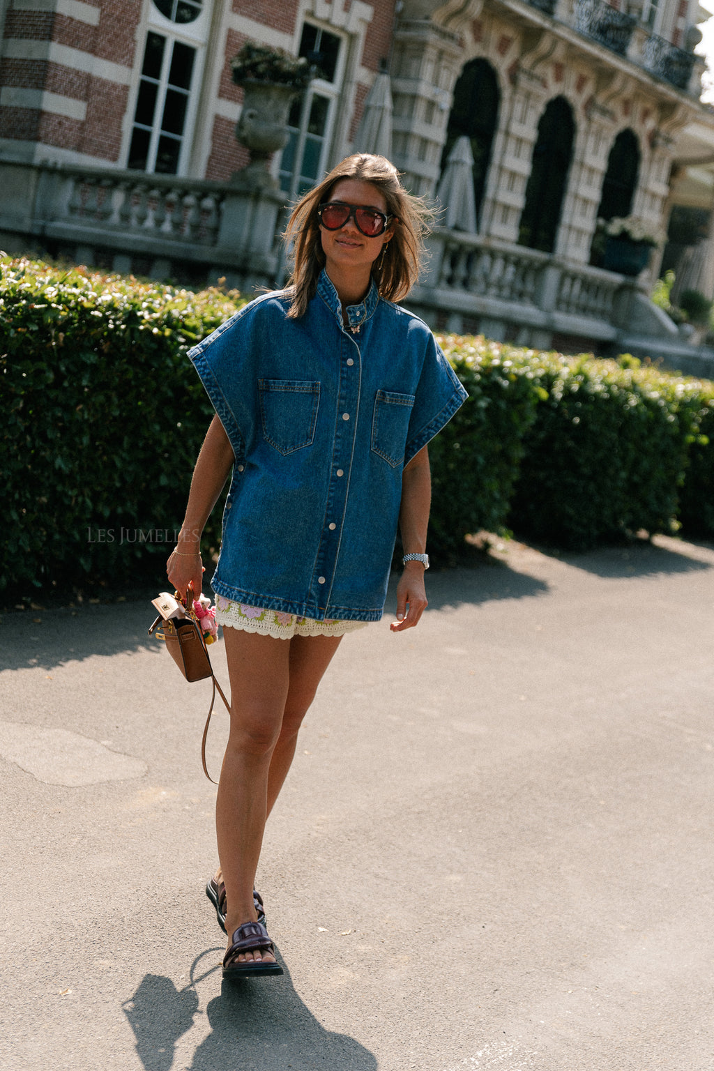 VIStine SL denim poncho medium blue denim
