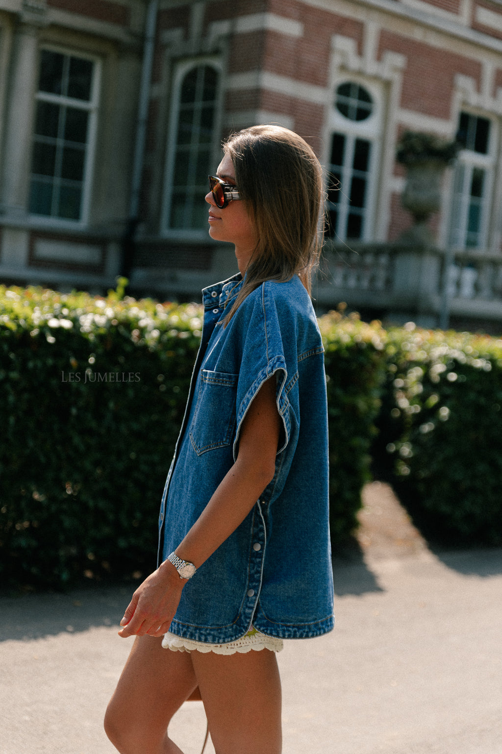 VIStine SL denim poncho medium blue denim