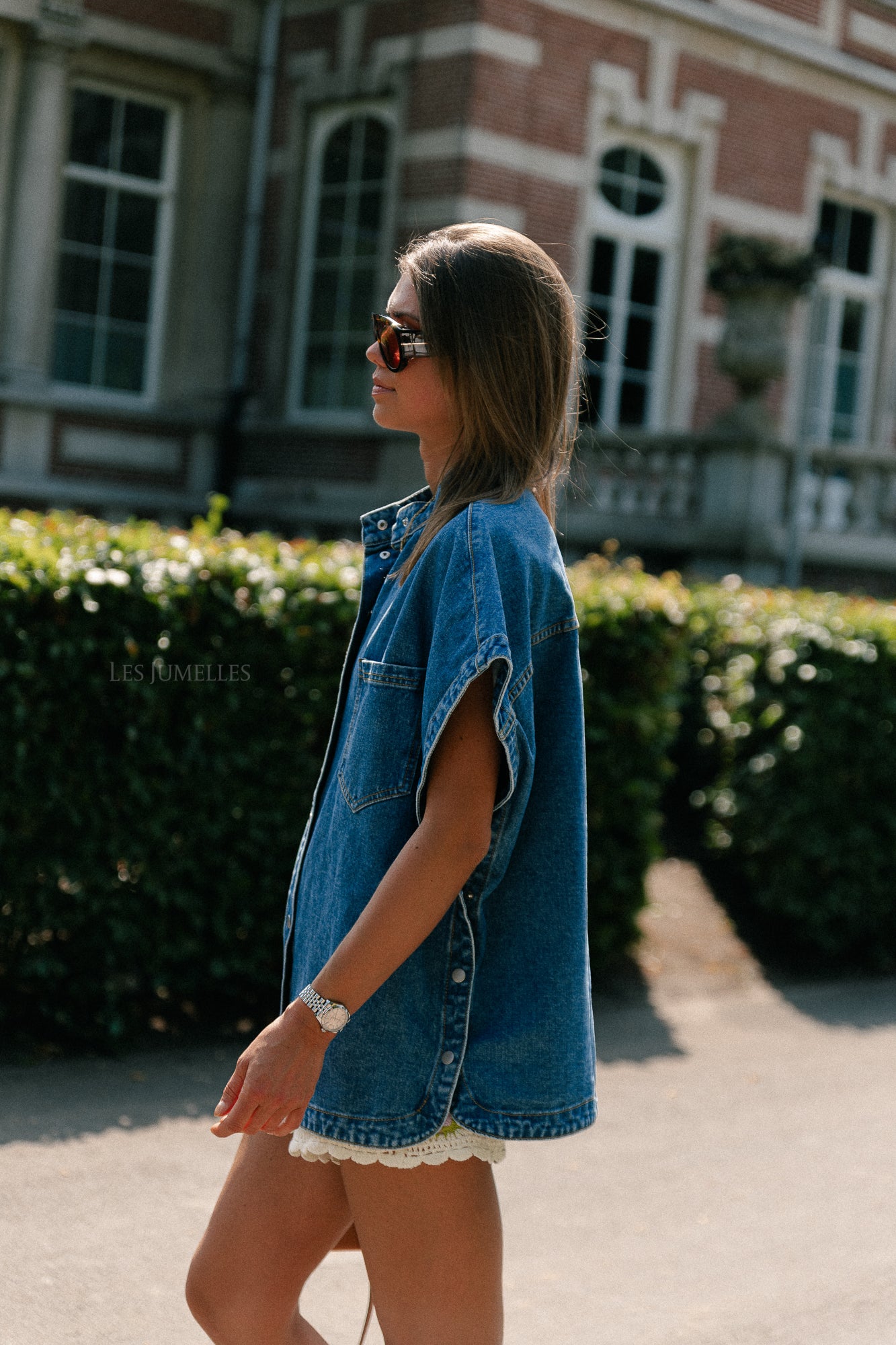 VIStine SL denim poncho medium blue denim