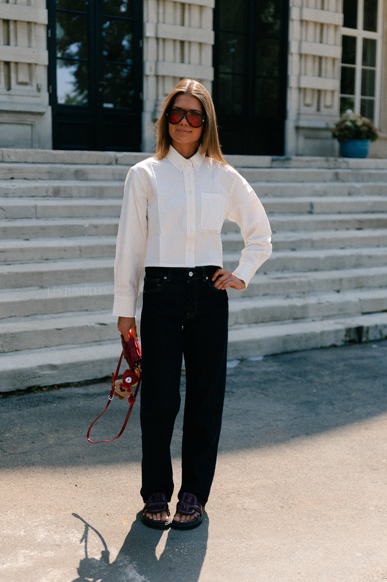 Mia cropped shirt white