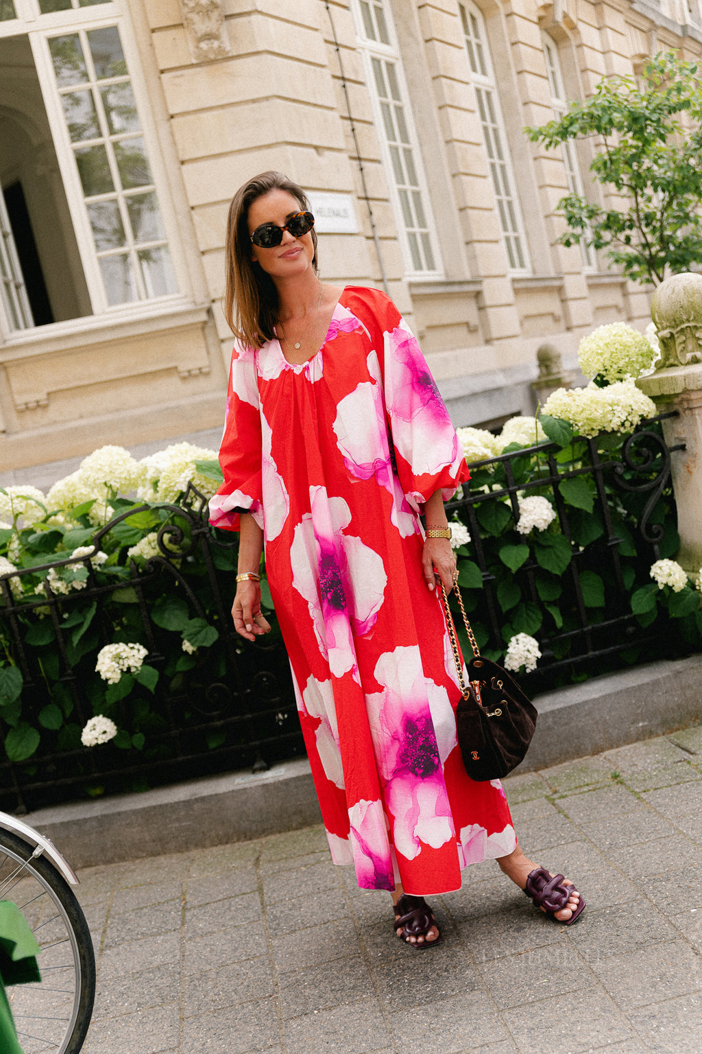 Brigitte floral maxi dress red/pink