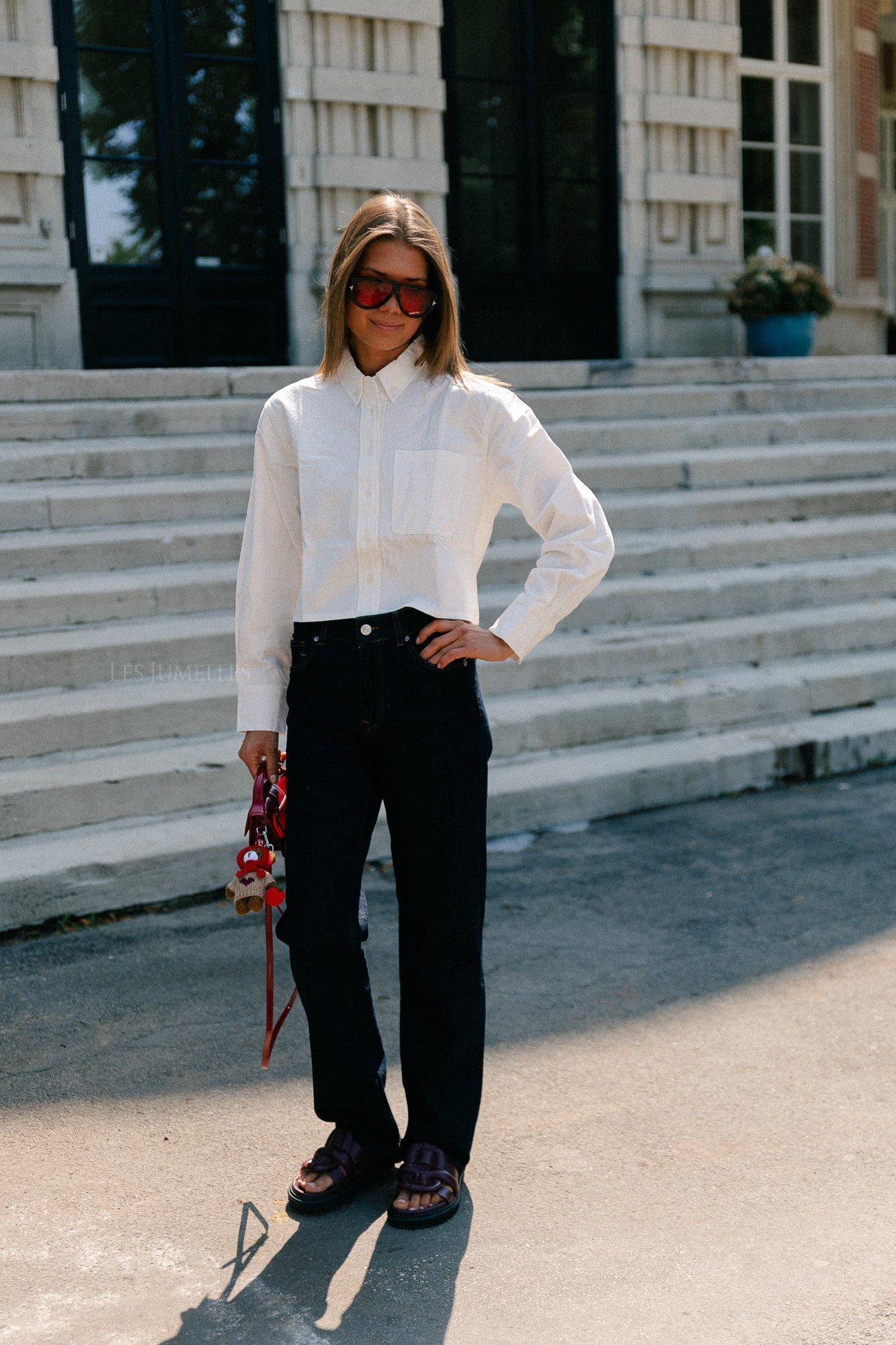 Mia cropped shirt white
