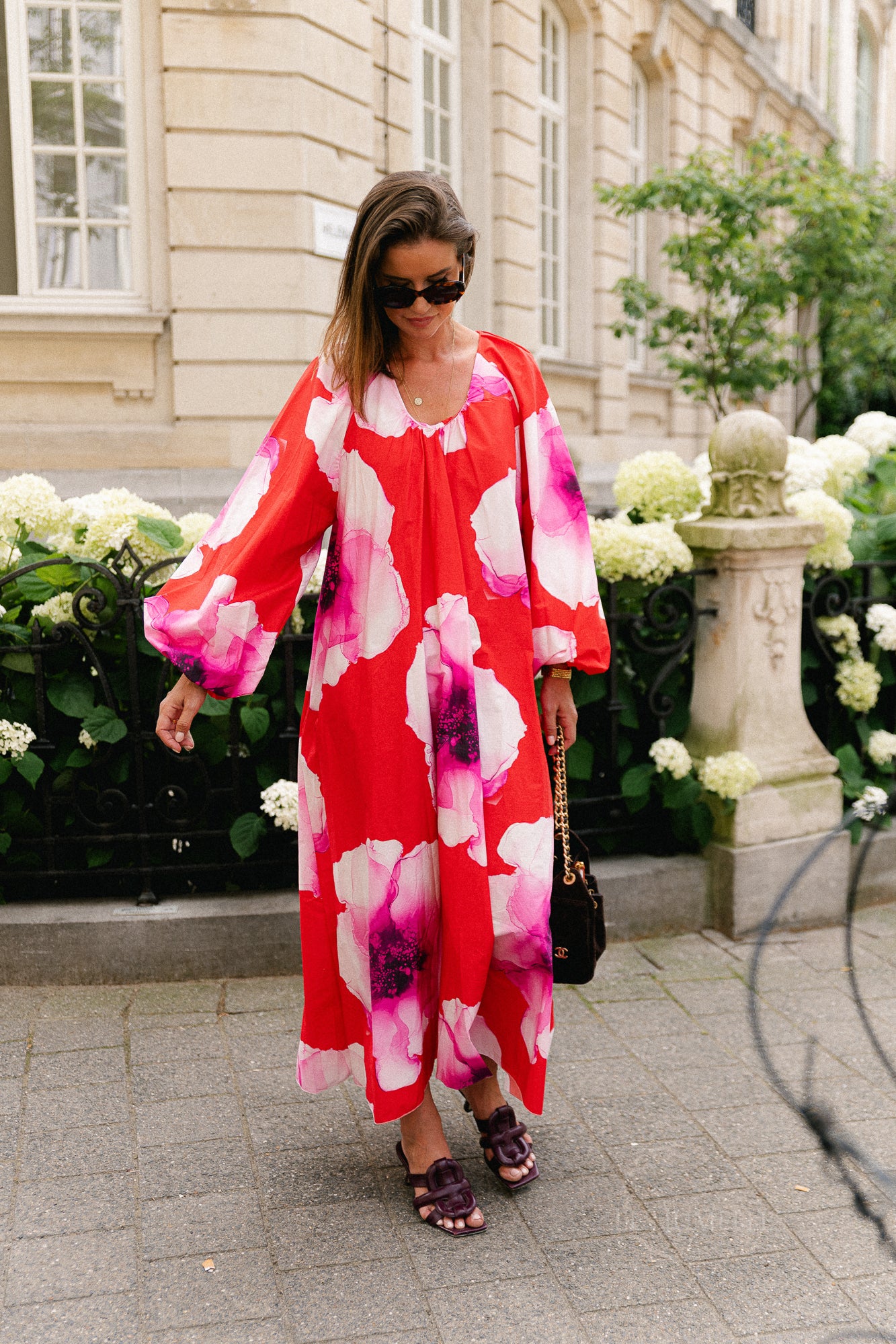 Brigitte floral maxi dress red/pink