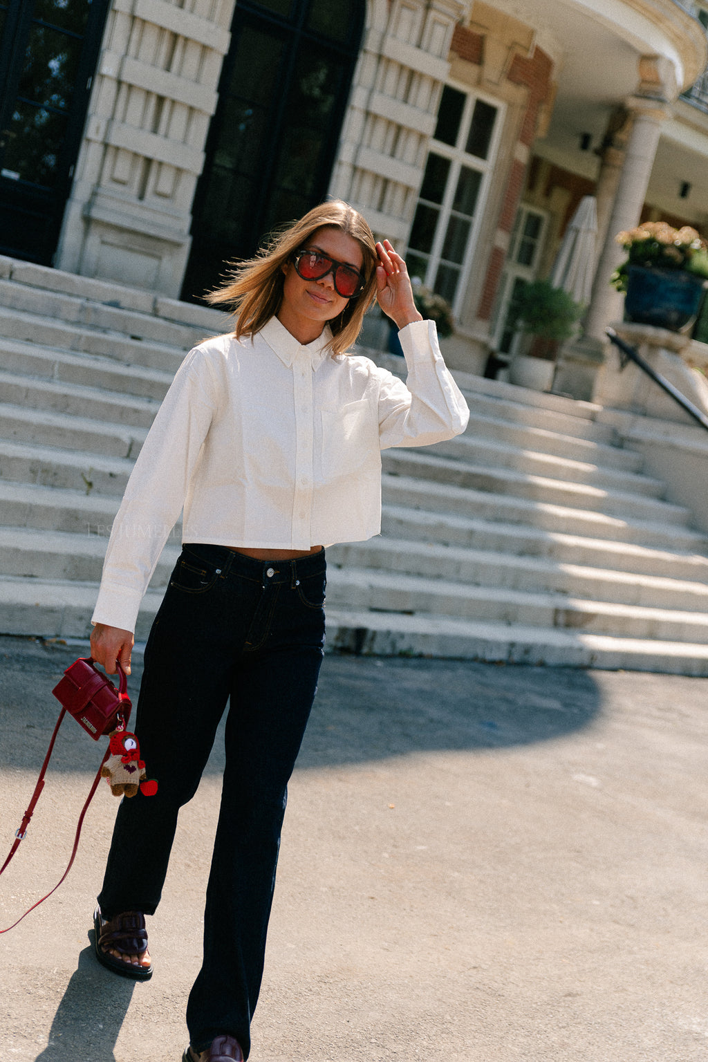 Mia cropped shirt white