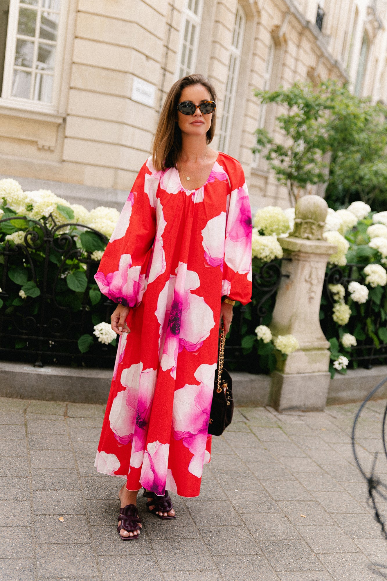 Brigitte floral maxi dress red/pink