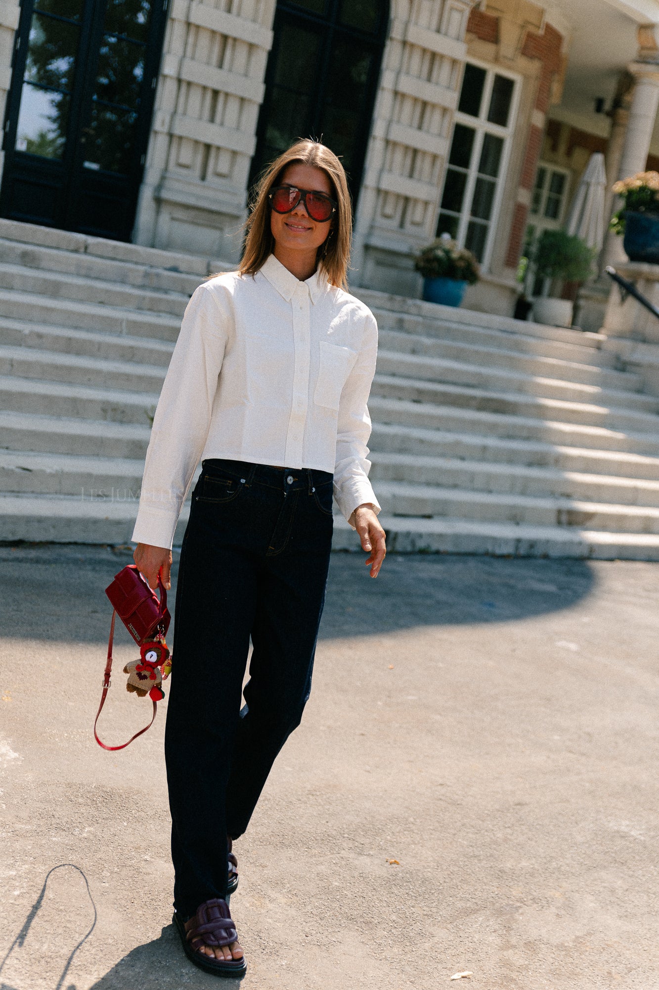 Mia cropped shirt white