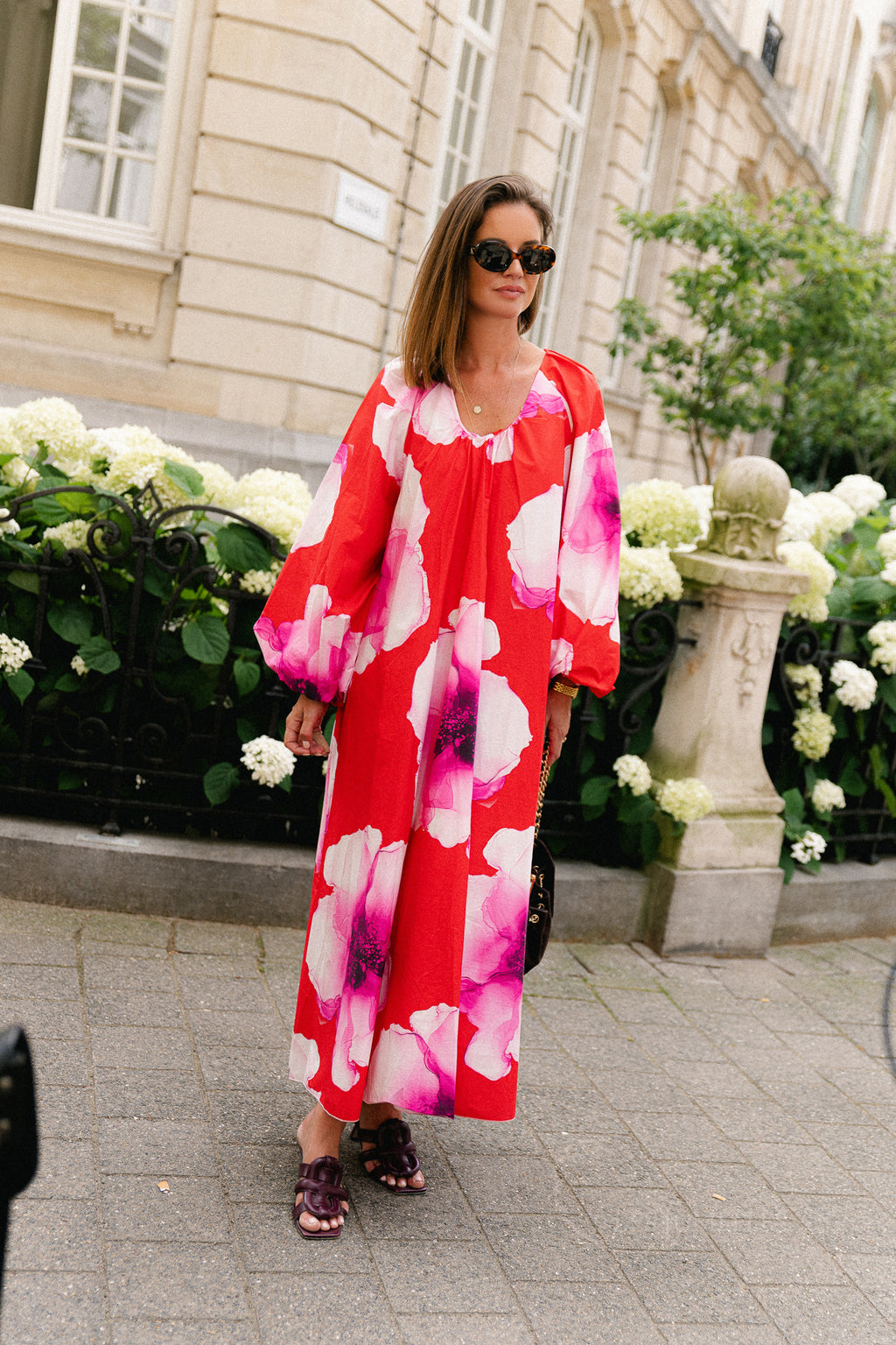 Brigitte floral maxi dress red/pink