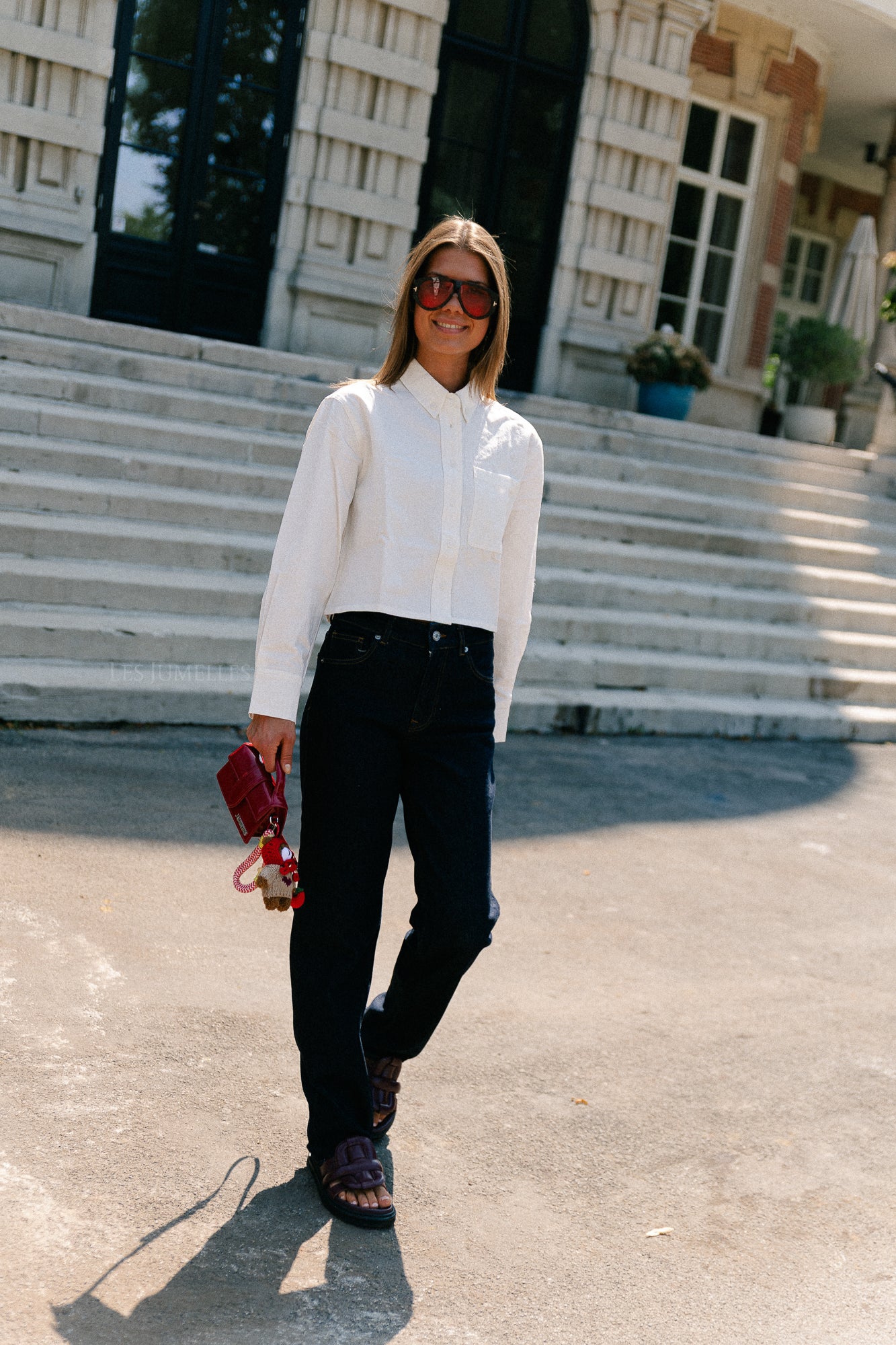 Mia cropped shirt white