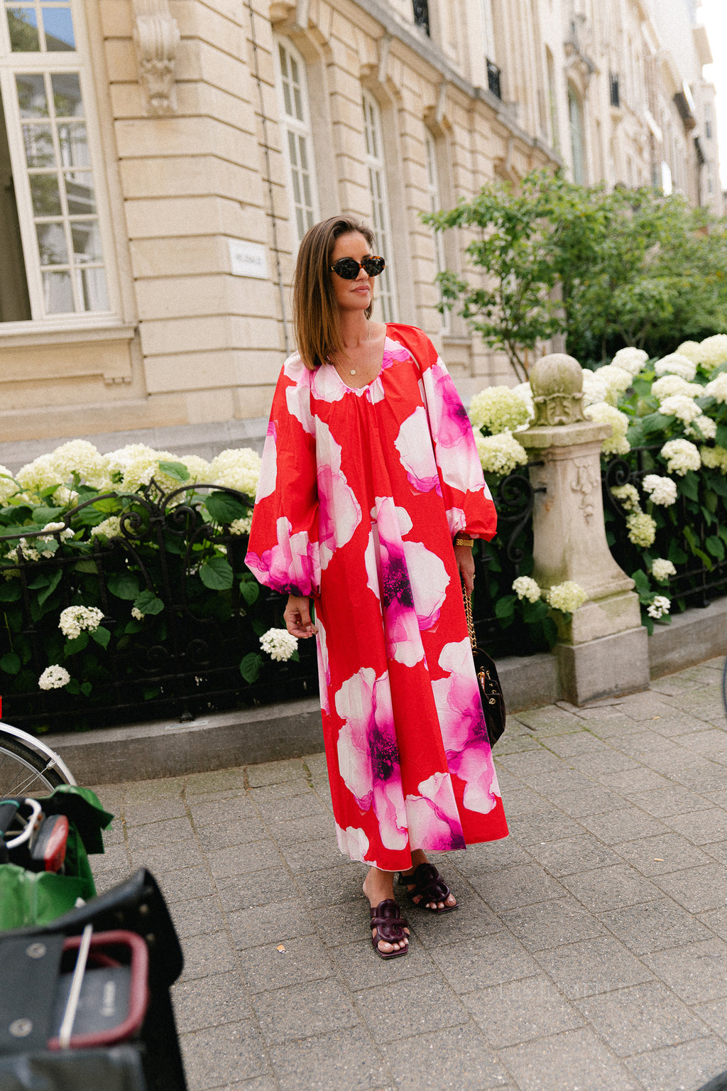 Brigitte floral maxi dress red/pink