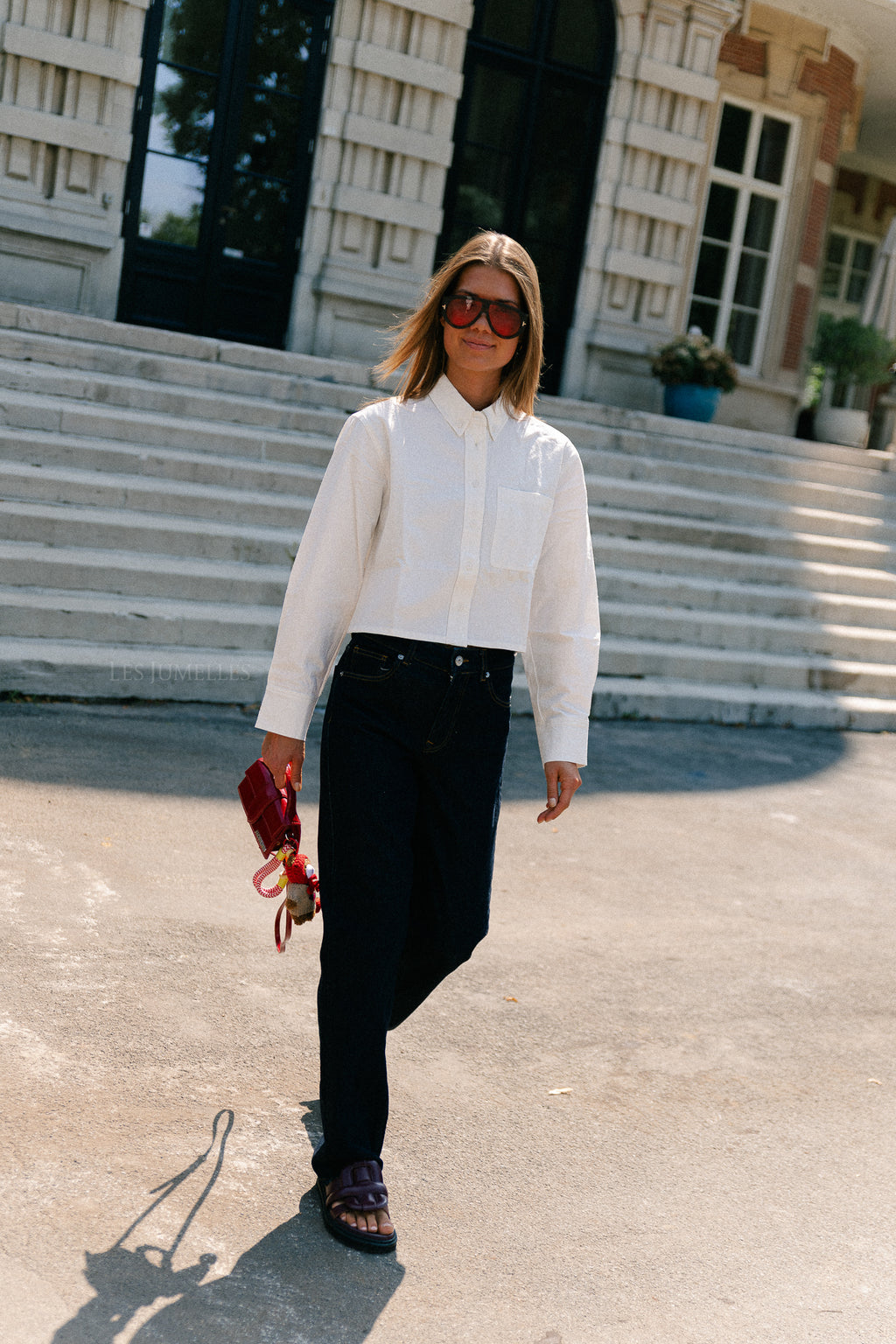 Mia cropped shirt white