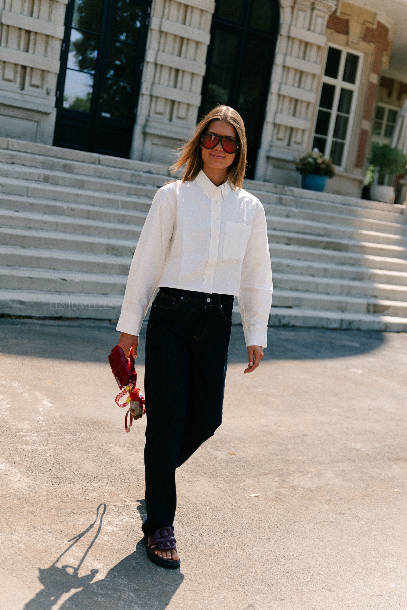 Mia cropped shirt white