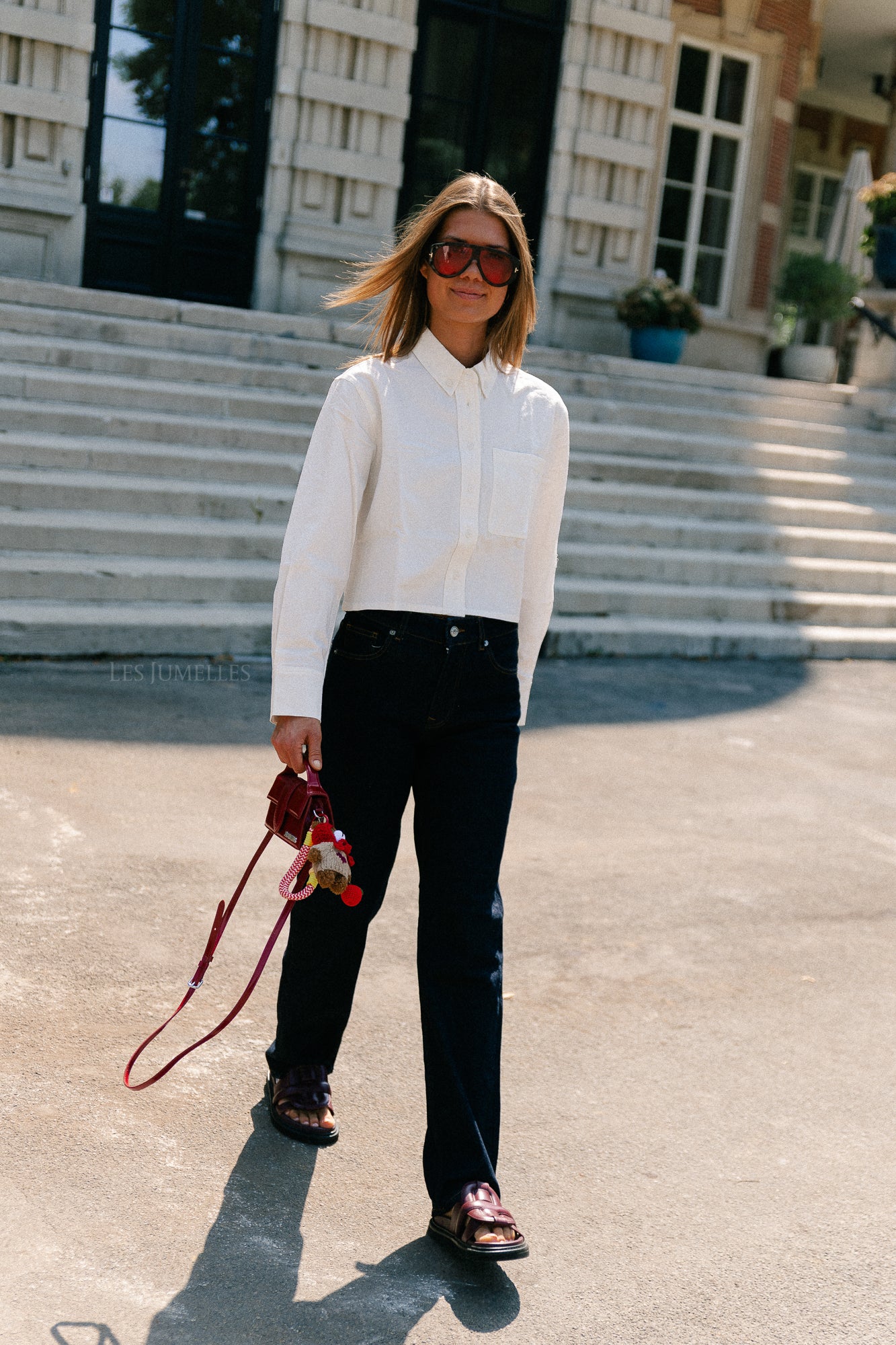 Mia cropped shirt white
