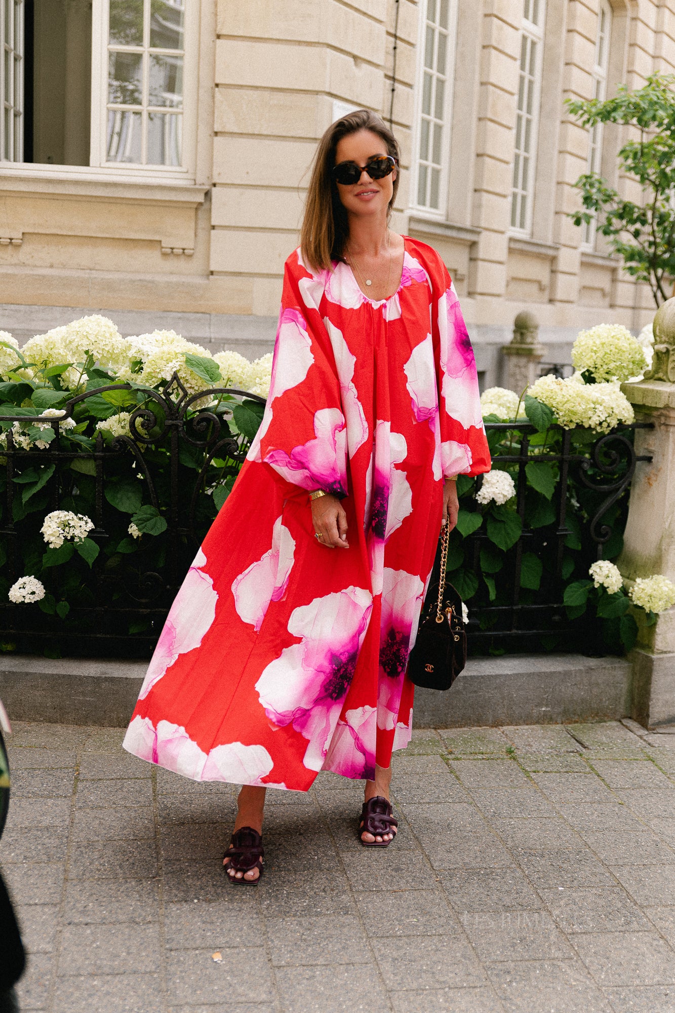 Brigitte floral maxi dress red/pink