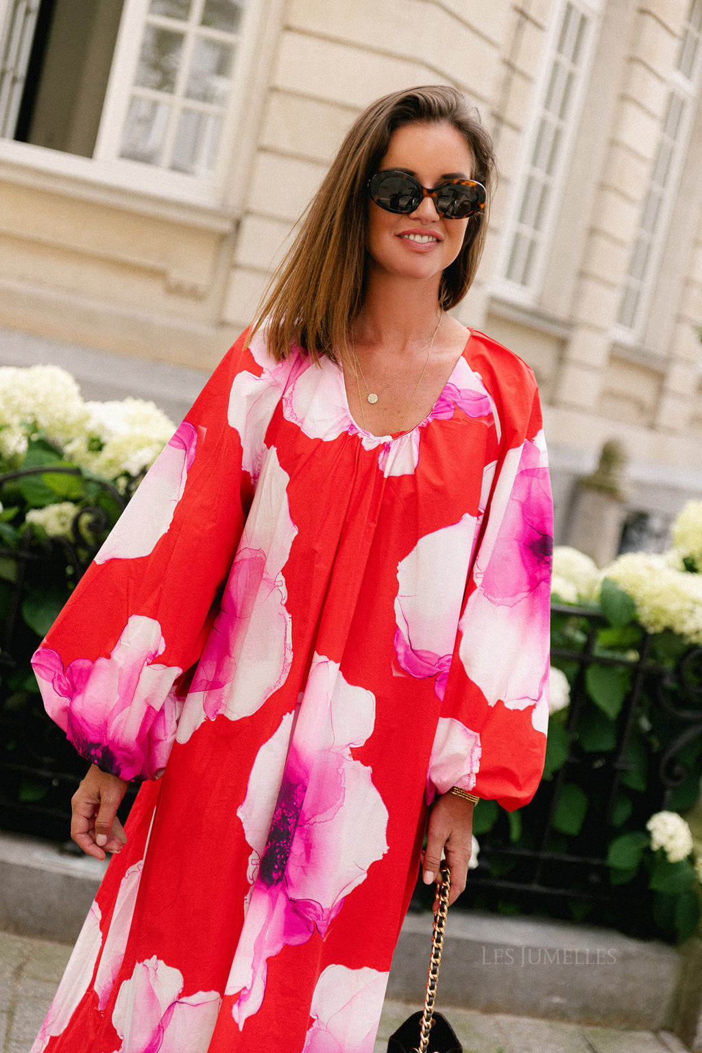 Brigitte floral maxi dress red/pink