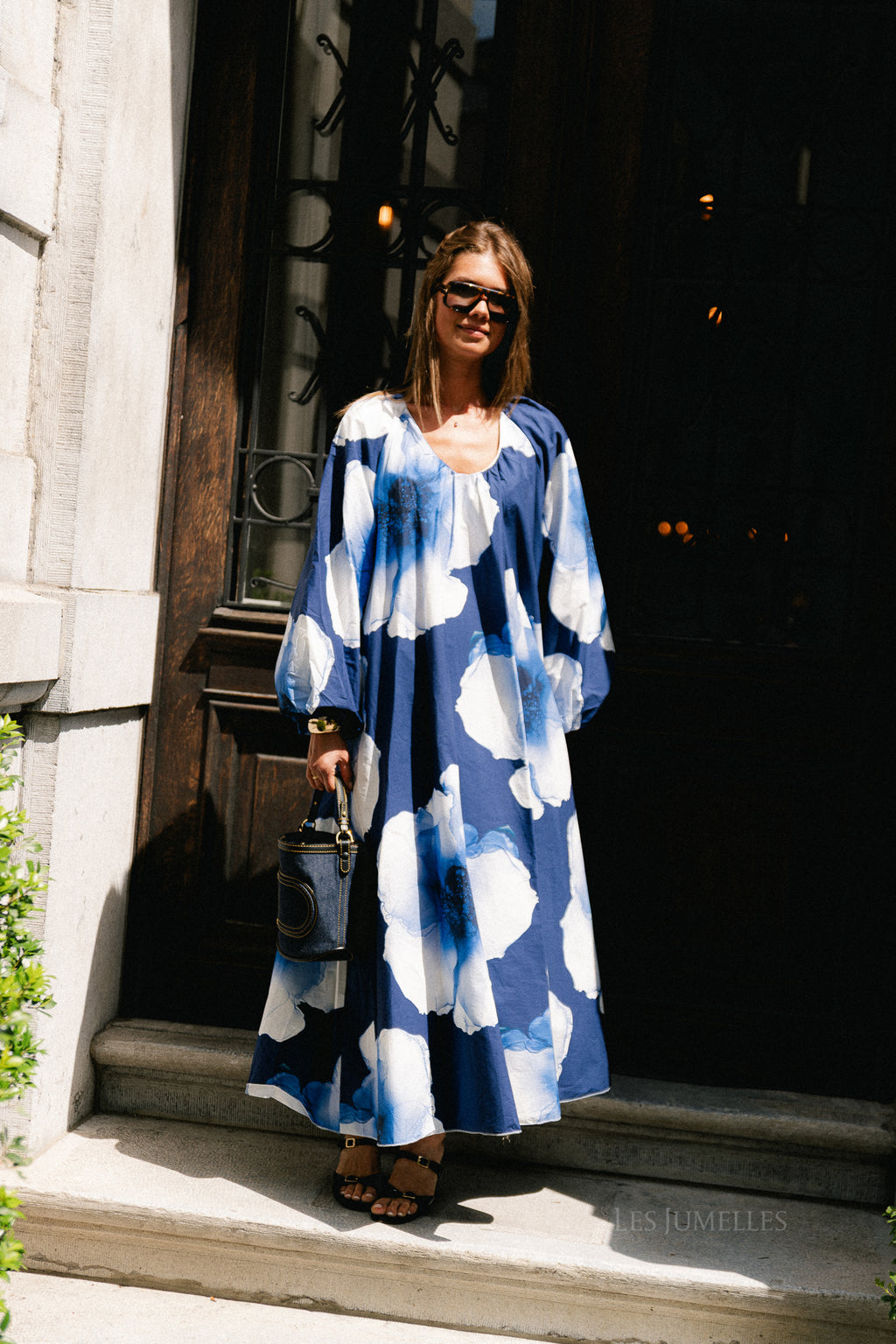 Brigitte floral maxi dress navy/blue