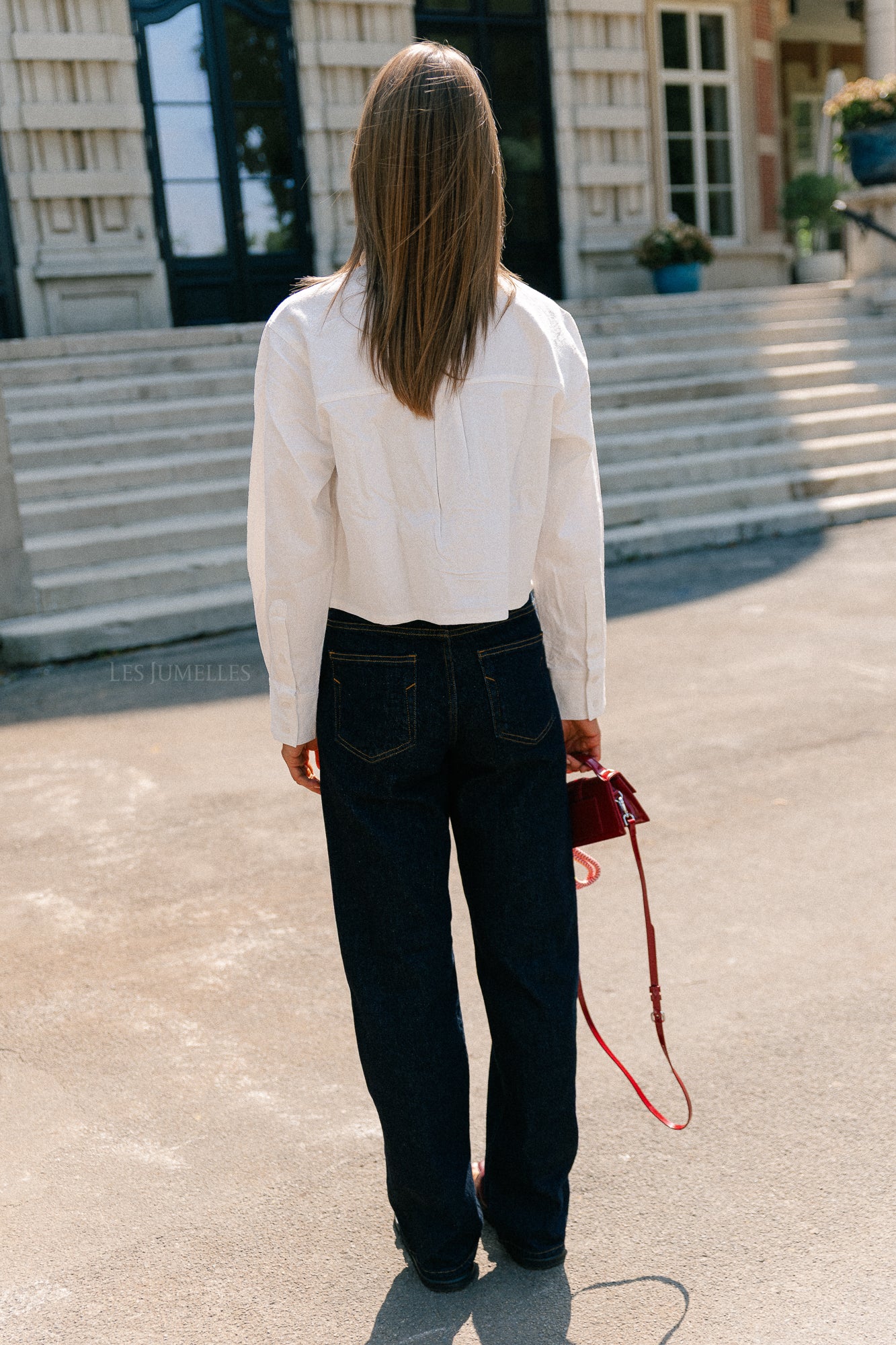 SLFstraight Bea-Kori MW jeans dark blue denim