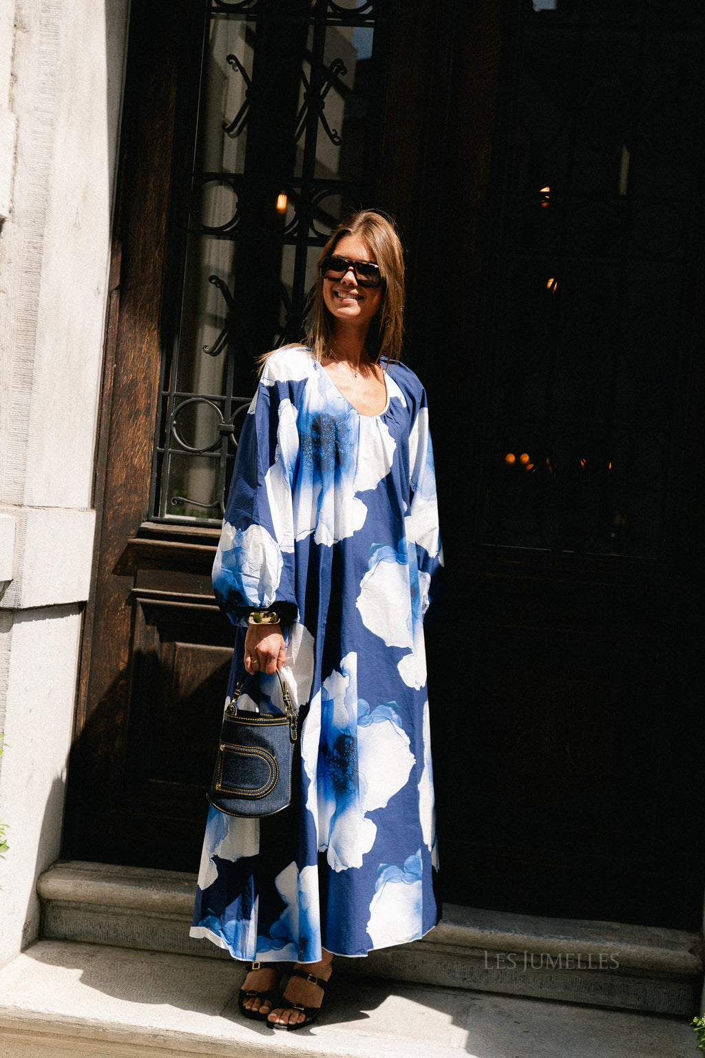 Brigitte floral maxi dress navy/blue