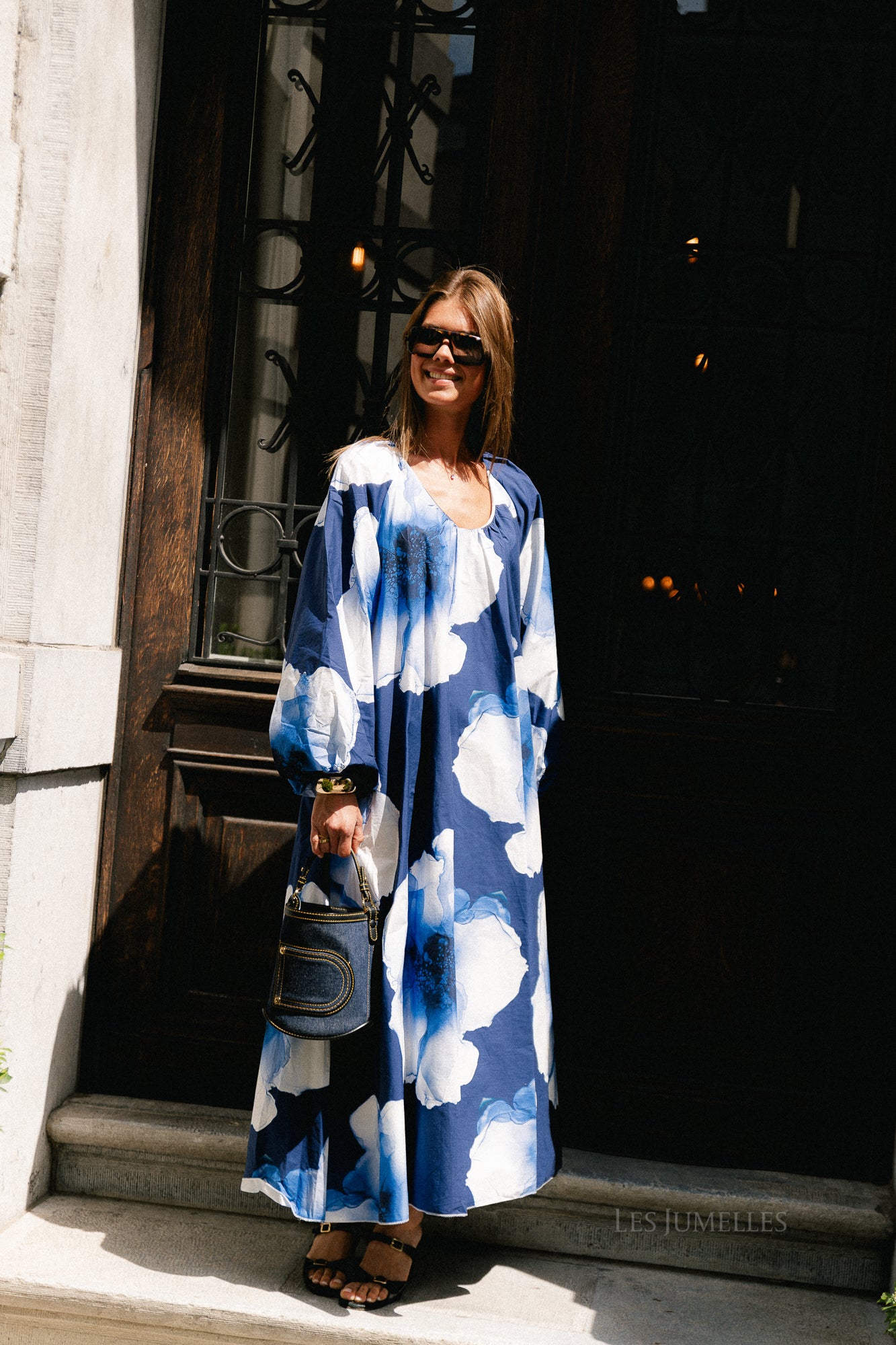 Brigitte floral maxi dress navy/blue