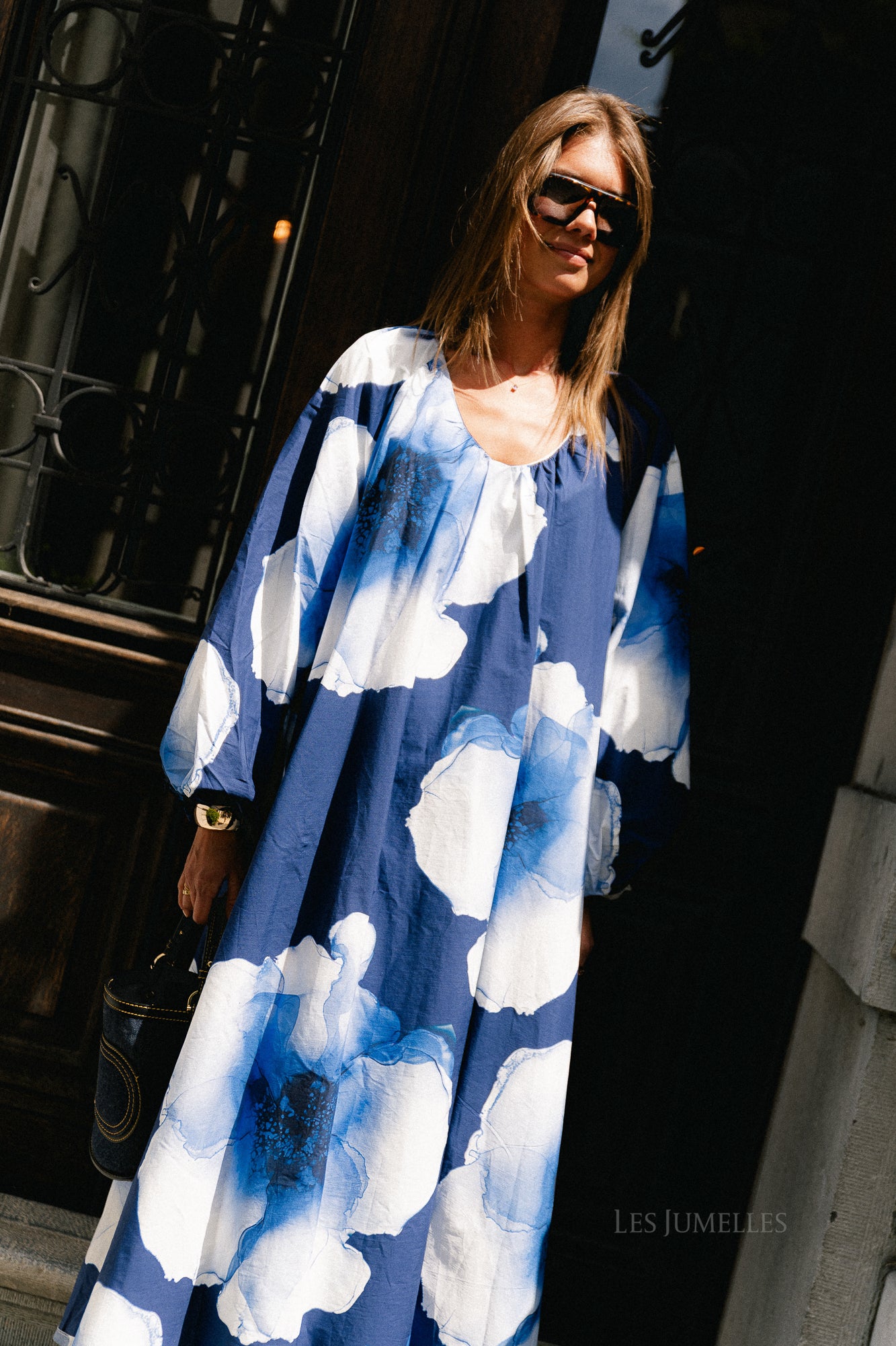 Brigitte floral maxi dress navy/blue