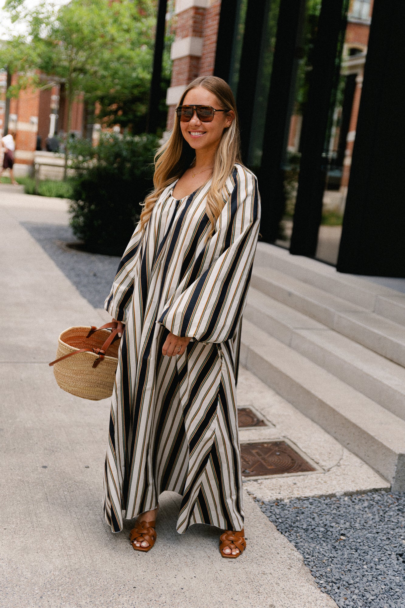Brigitte dress black stripes