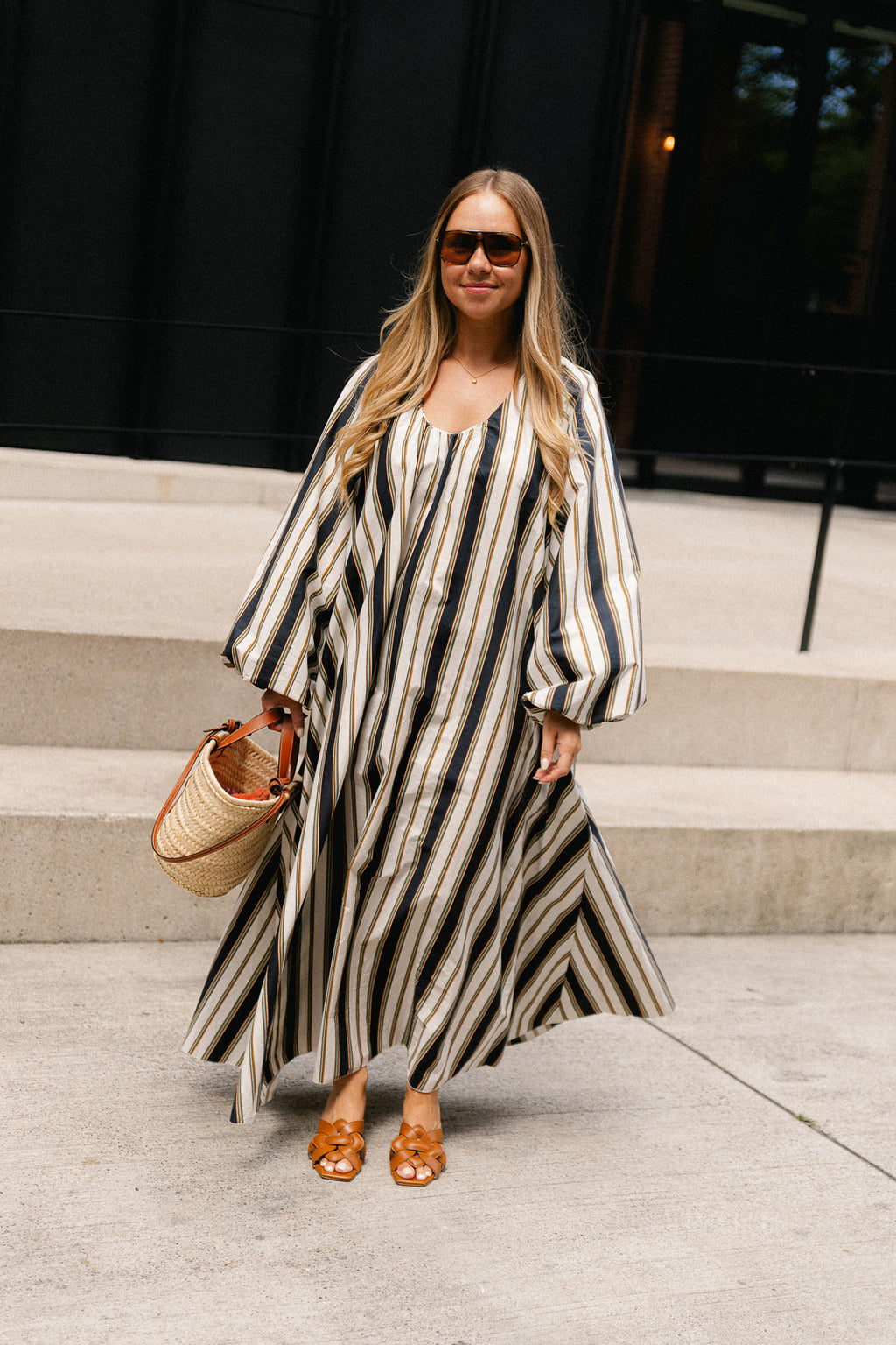 Brigitte dress black stripes