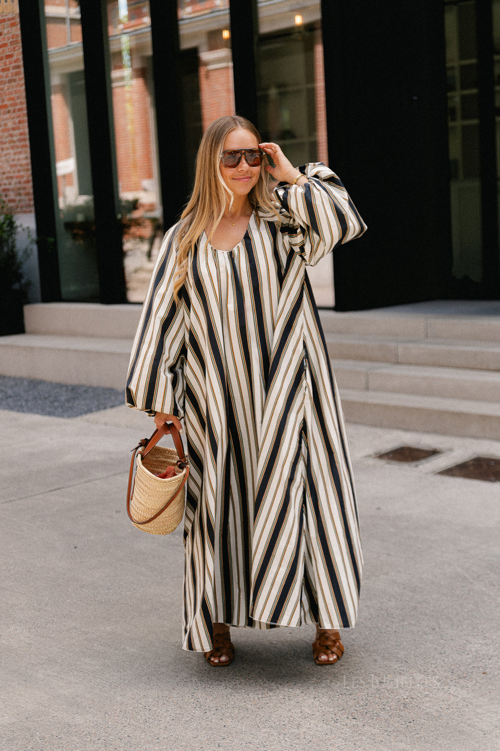 Brigitte dress black stripes