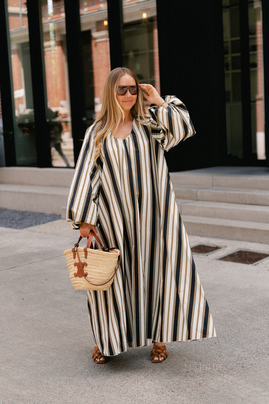 Brigitte dress black stripes