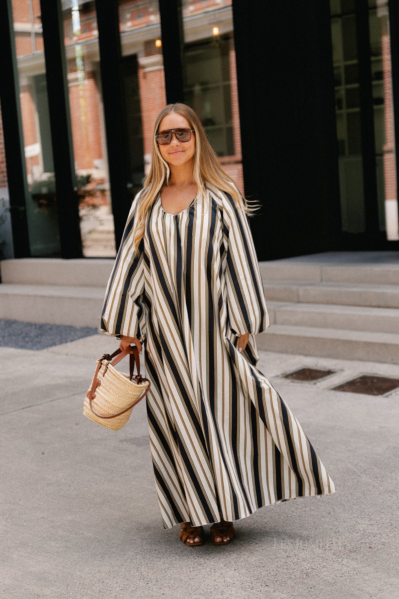 Brigitte dress black stripes