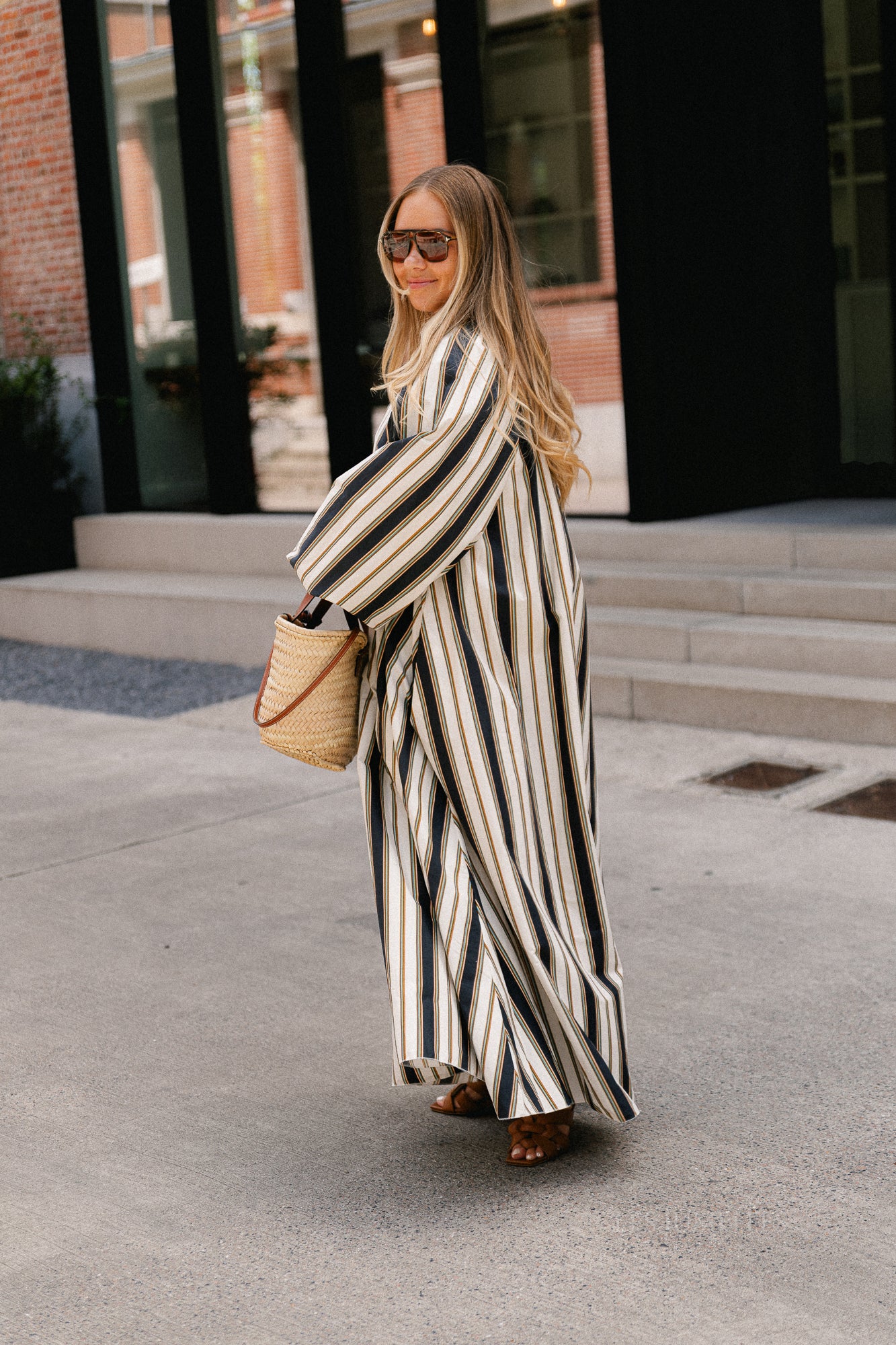 Brigitte dress black stripes