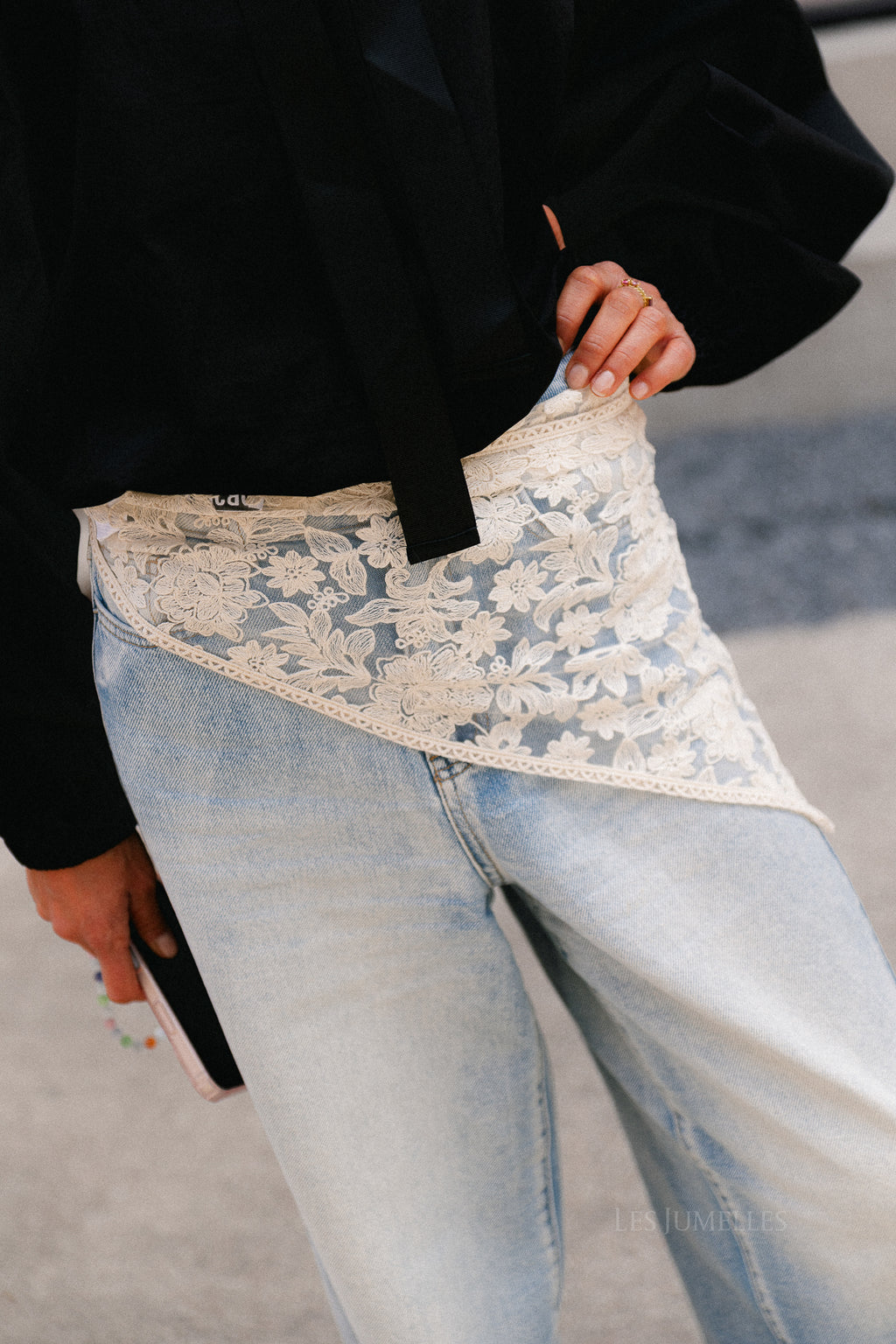 OBJAlice lace scarf white