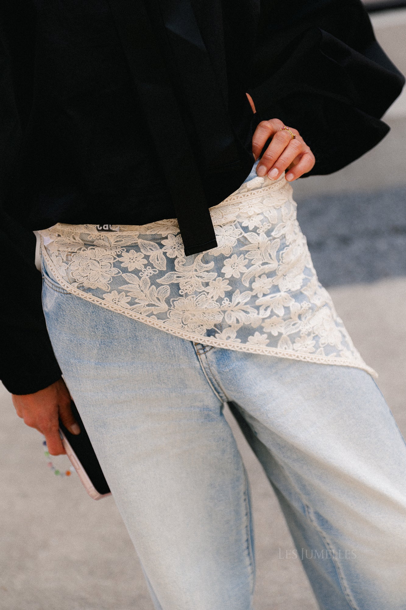 OBJAlice lace scarf white