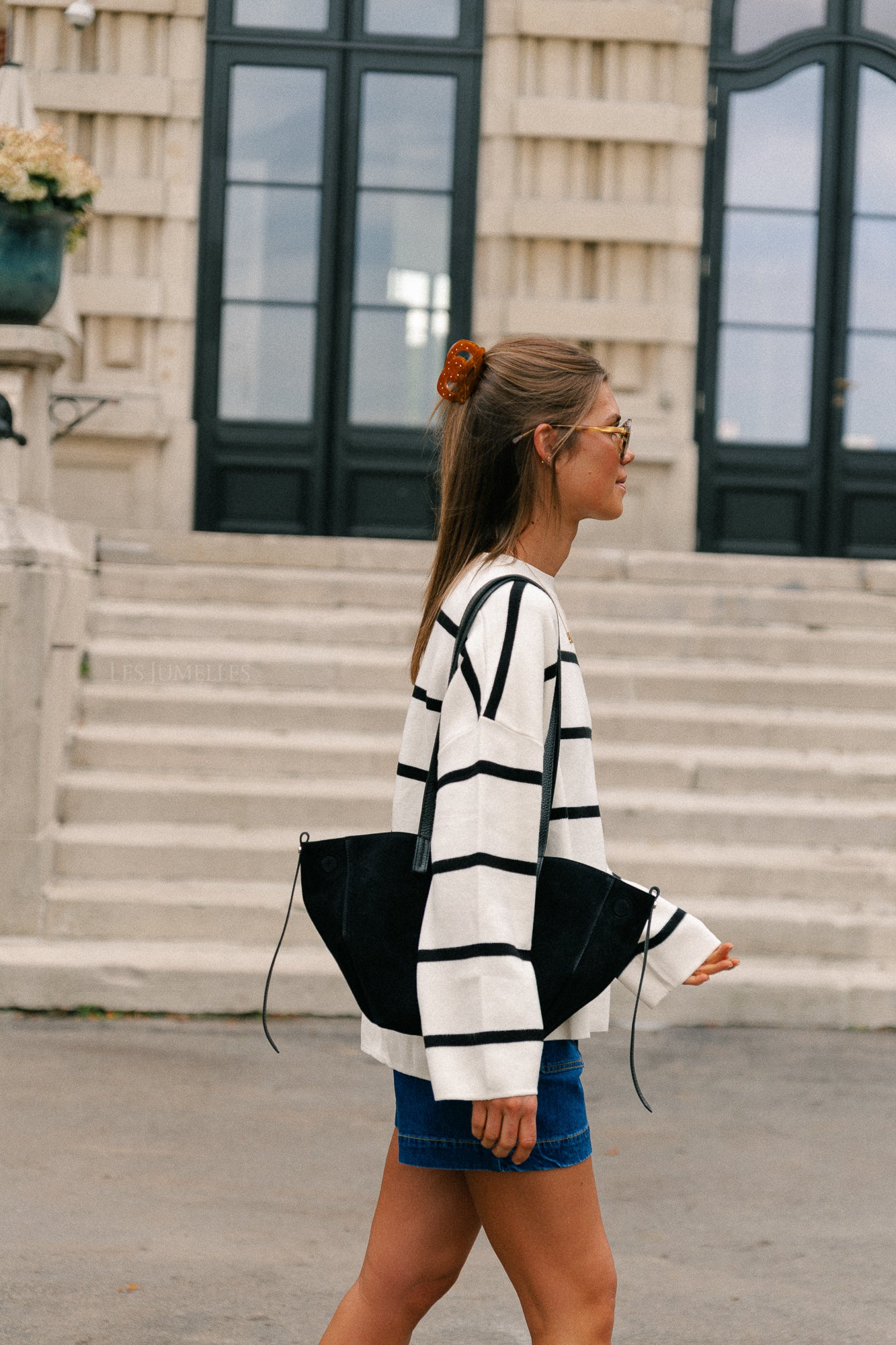 Simone striped sweater ecru/black