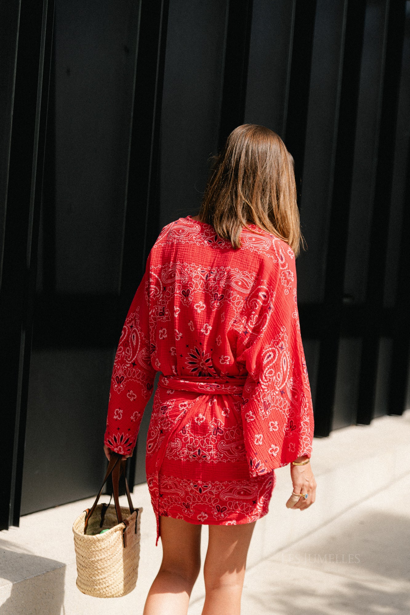 Lauren paisley print wrap dress poppy red