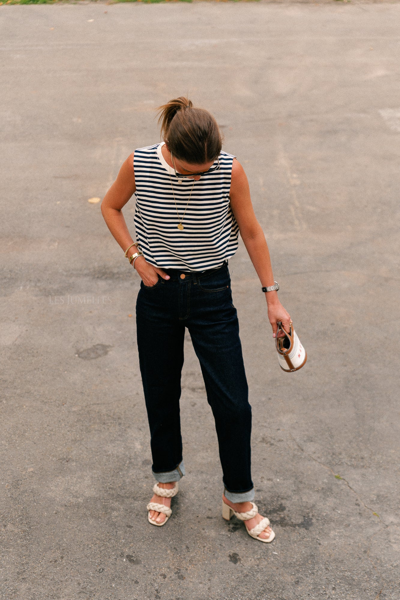 VIKelly JAF HW straight jeans dark blue denim
