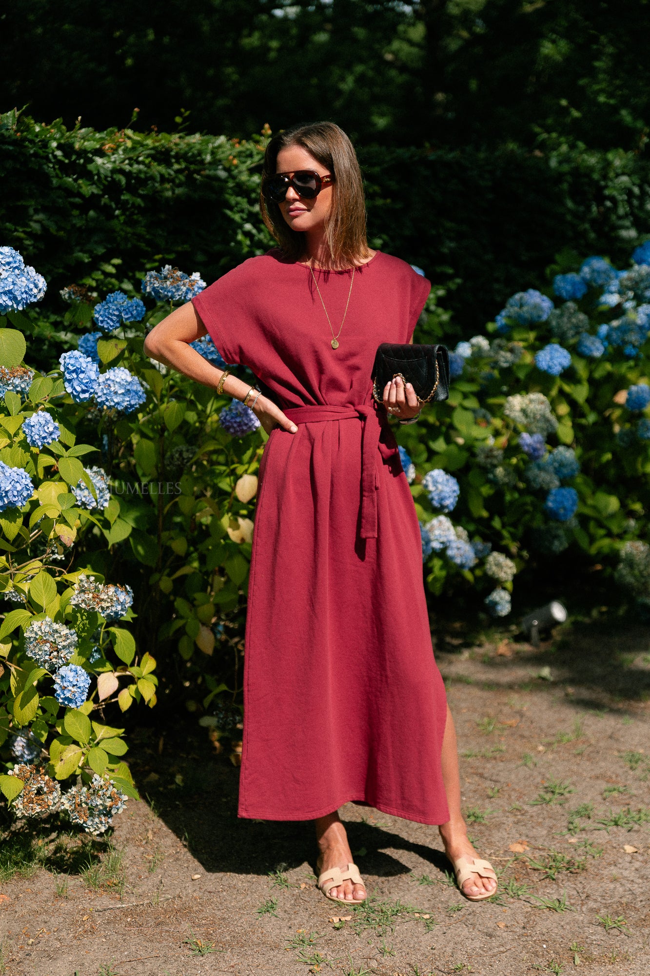 Freya long dress burgundy