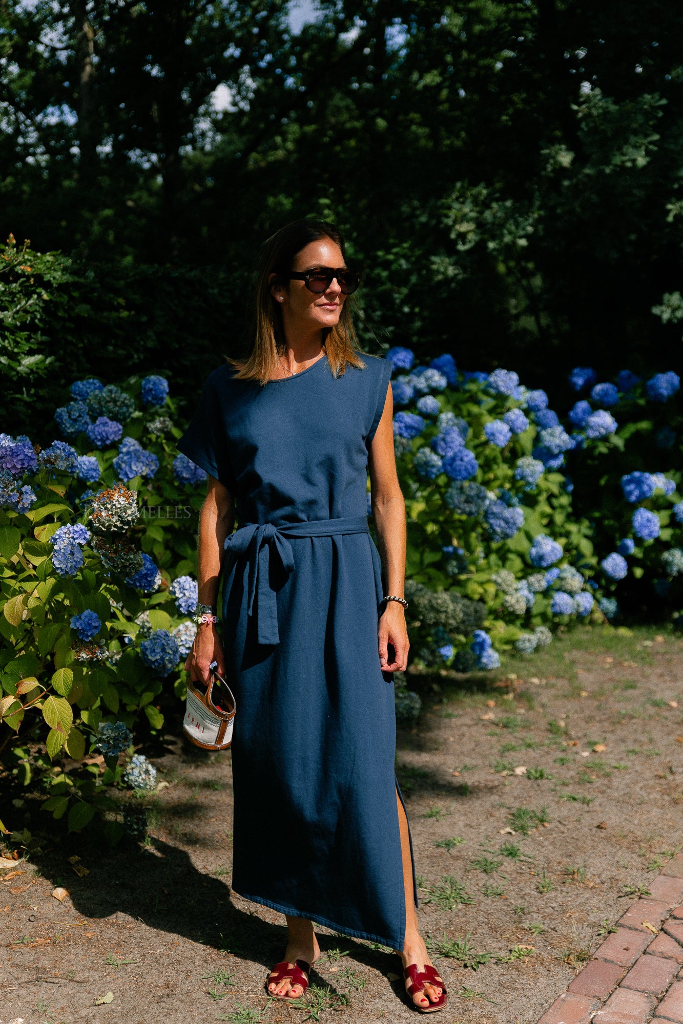 Freya long dress navy