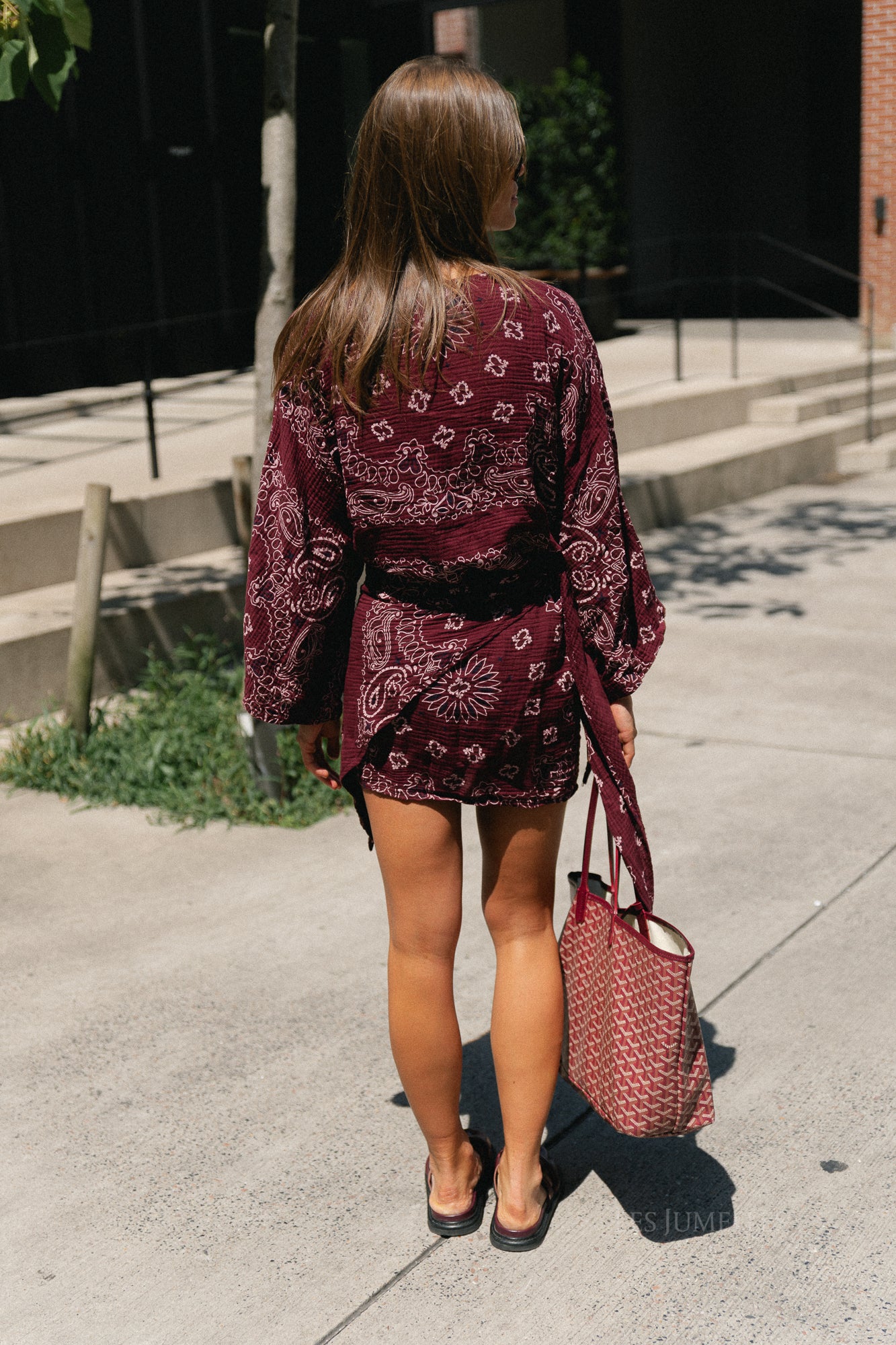 Lauren paisley print wrap dress burgundy