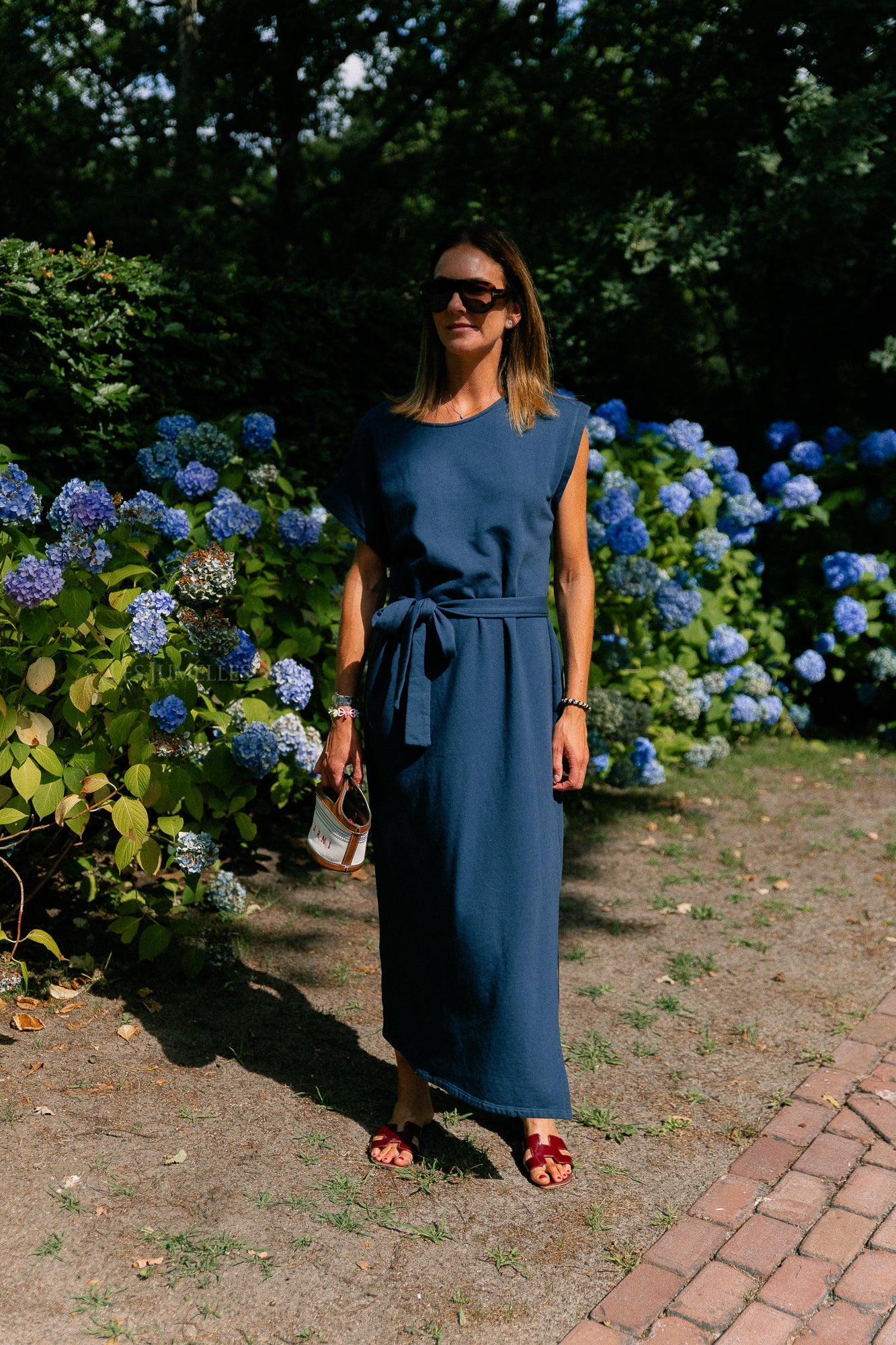 Freya long dress navy