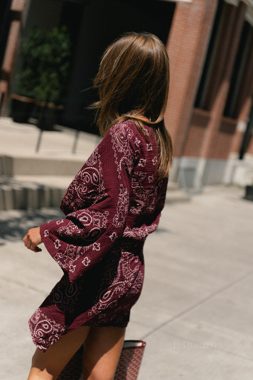 Lauren paisley print wrap dress burgundy