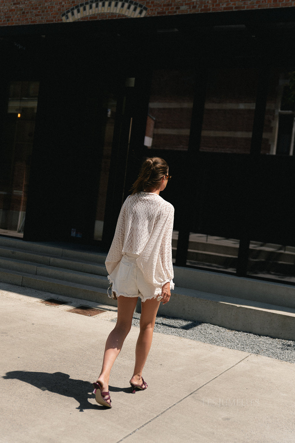 Monica lace blouse ecru