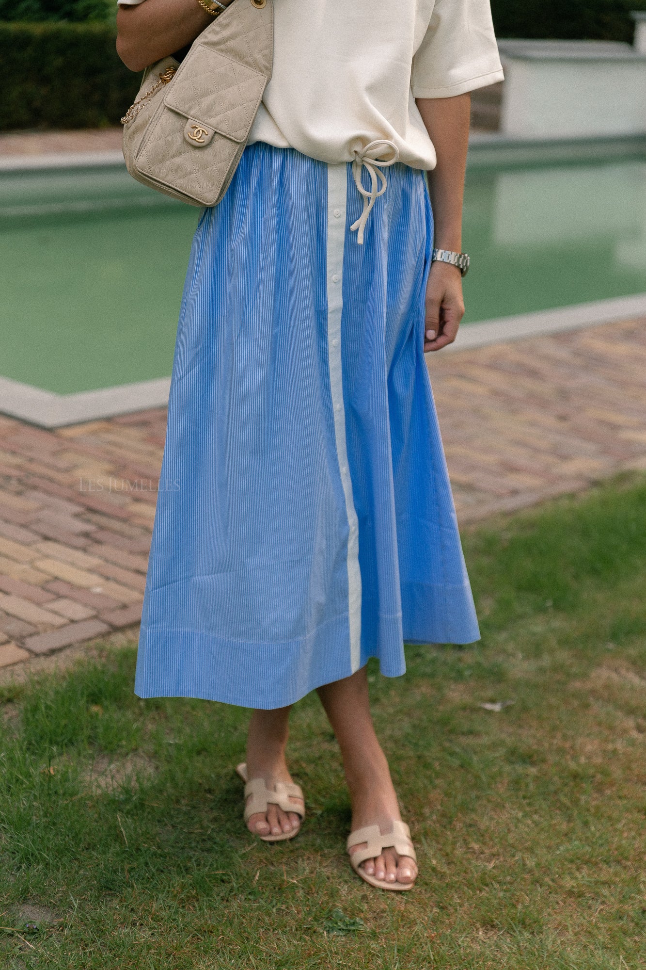YASAbri HW long skirt vista blue/star white