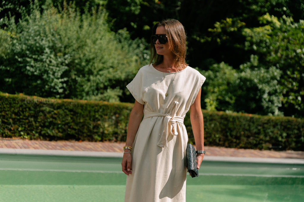 Freya long dress ecru